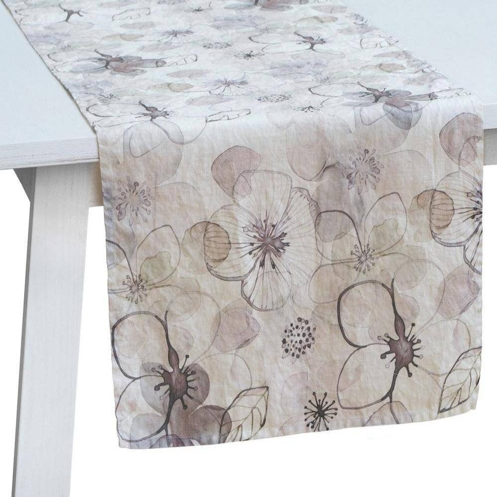 PICHLER Tischläufer Tischläufer Waterblossom Natur 50 x 150 cm