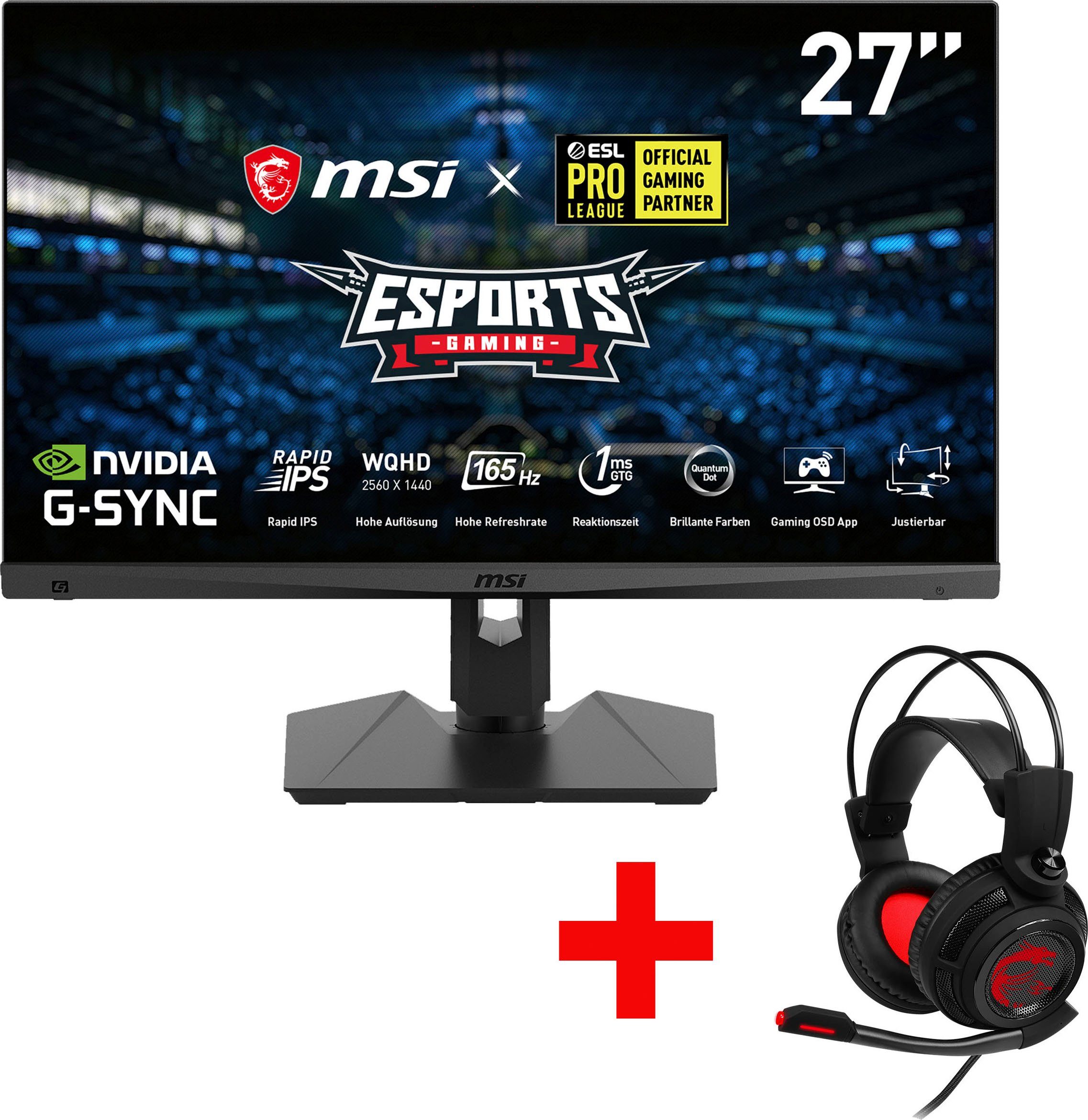 3 ms cm/27 2560 Herstellergarantie) 165 Hz, MSI x IPS, 1 höhenverstellbar, ", Optix (69 MAG274QRFDE-QD Reaktionszeit, px, WQHD, Jahre 1440 Gaming-LED-Monitor