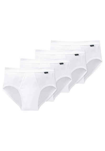 Schiesser Slip 4er Pack Cotton Essentials Doppelripp (Spar-Set, 4-St) Slip / Unterhose - Baumwolle - Mit Eingriff