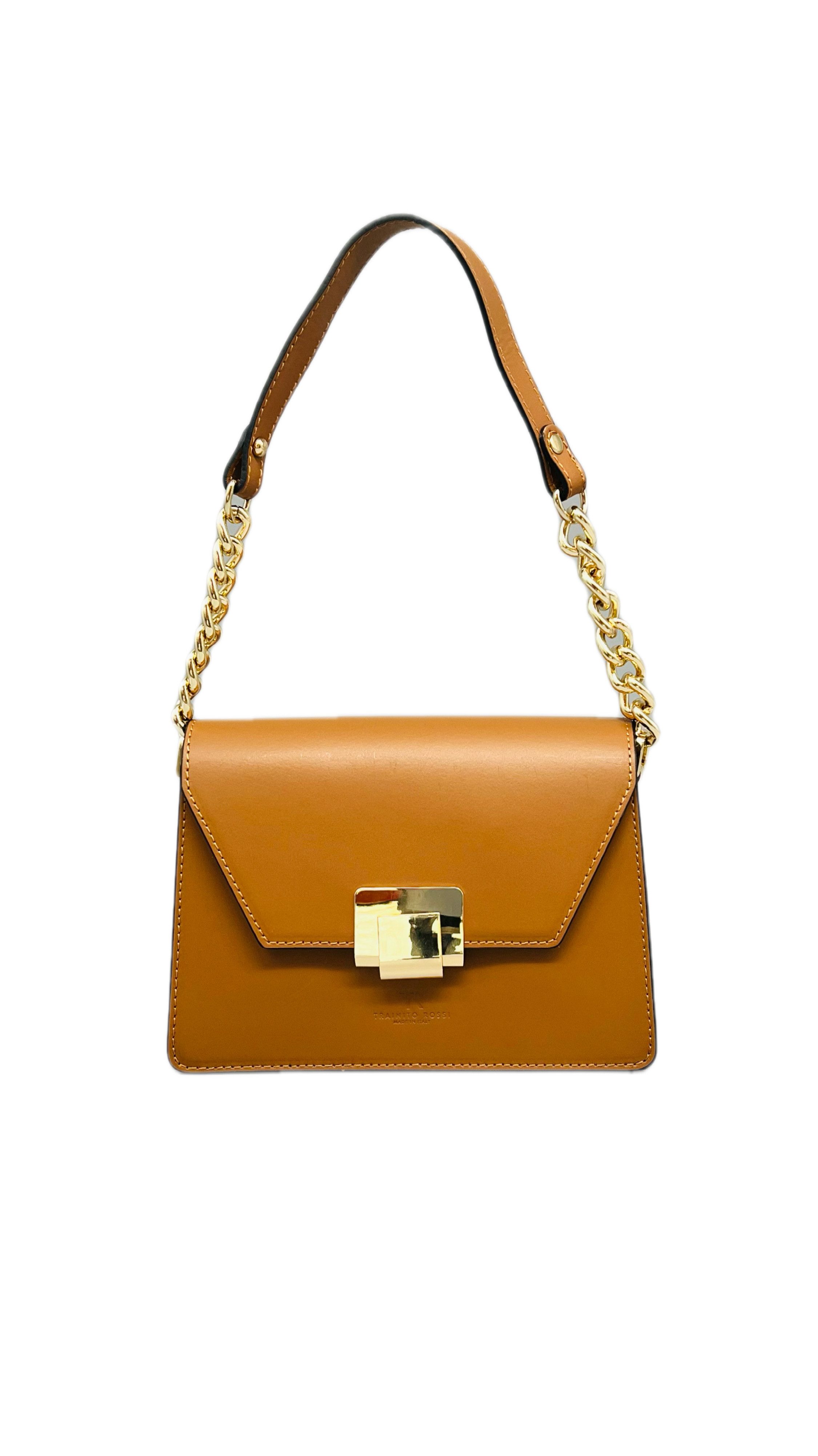 TRAINITO_ROSSI Umhängetasche POCHETTE Sole mio aus Glattleder, Made in Italy