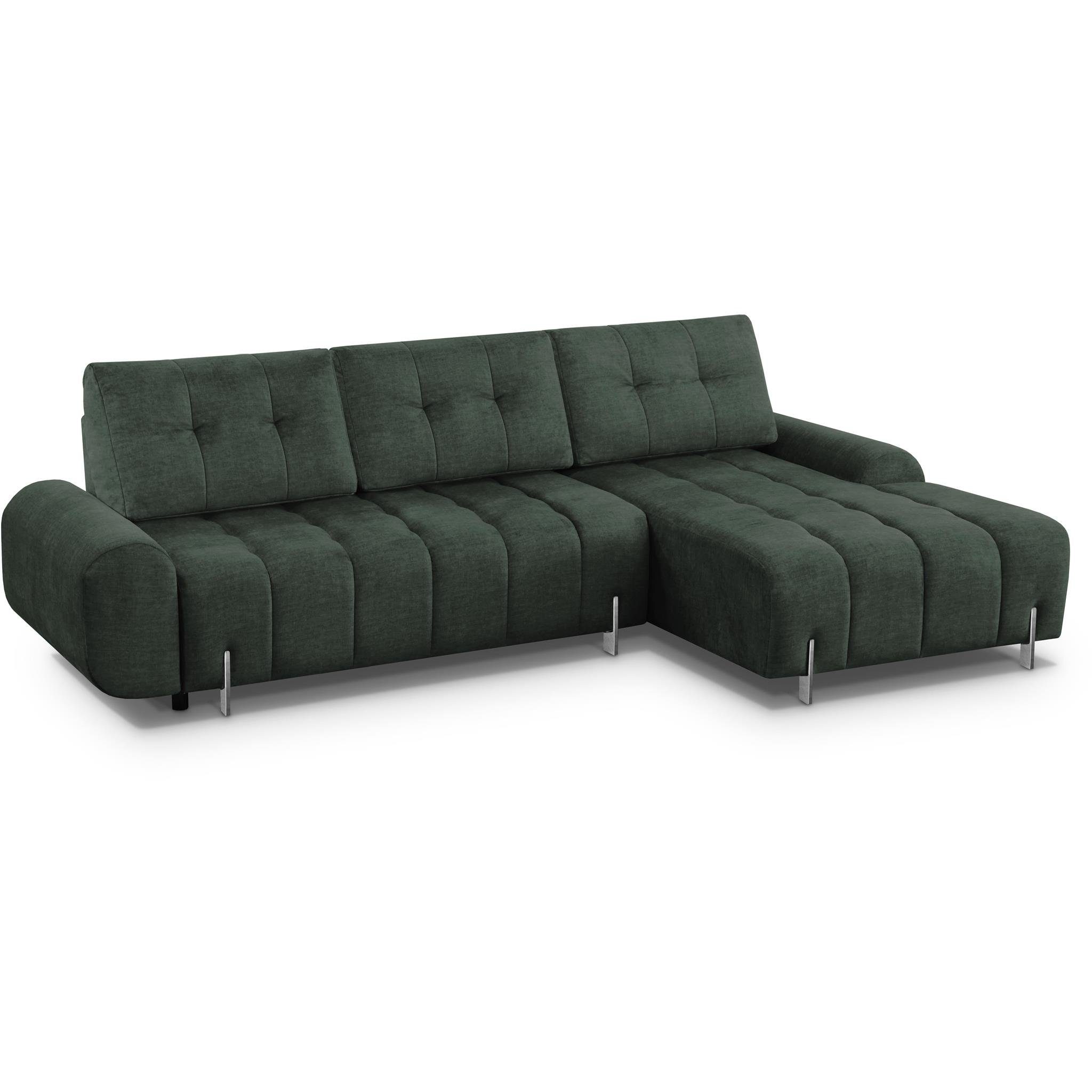 Beautysofa Polsterecke Carry, links für oder Couch + L-From 11) mit rechts, (vogue Bettkasten Ecksofa, Grün Wohnzimmer Schlaffunktion