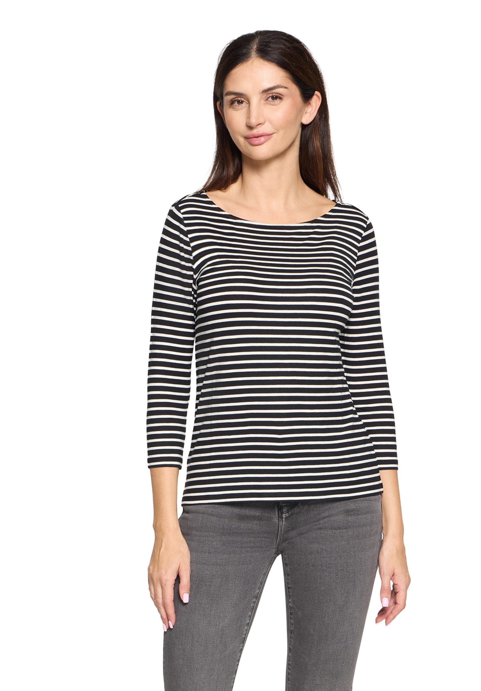 3/4-Arm-Shirt Damen mit Ringel