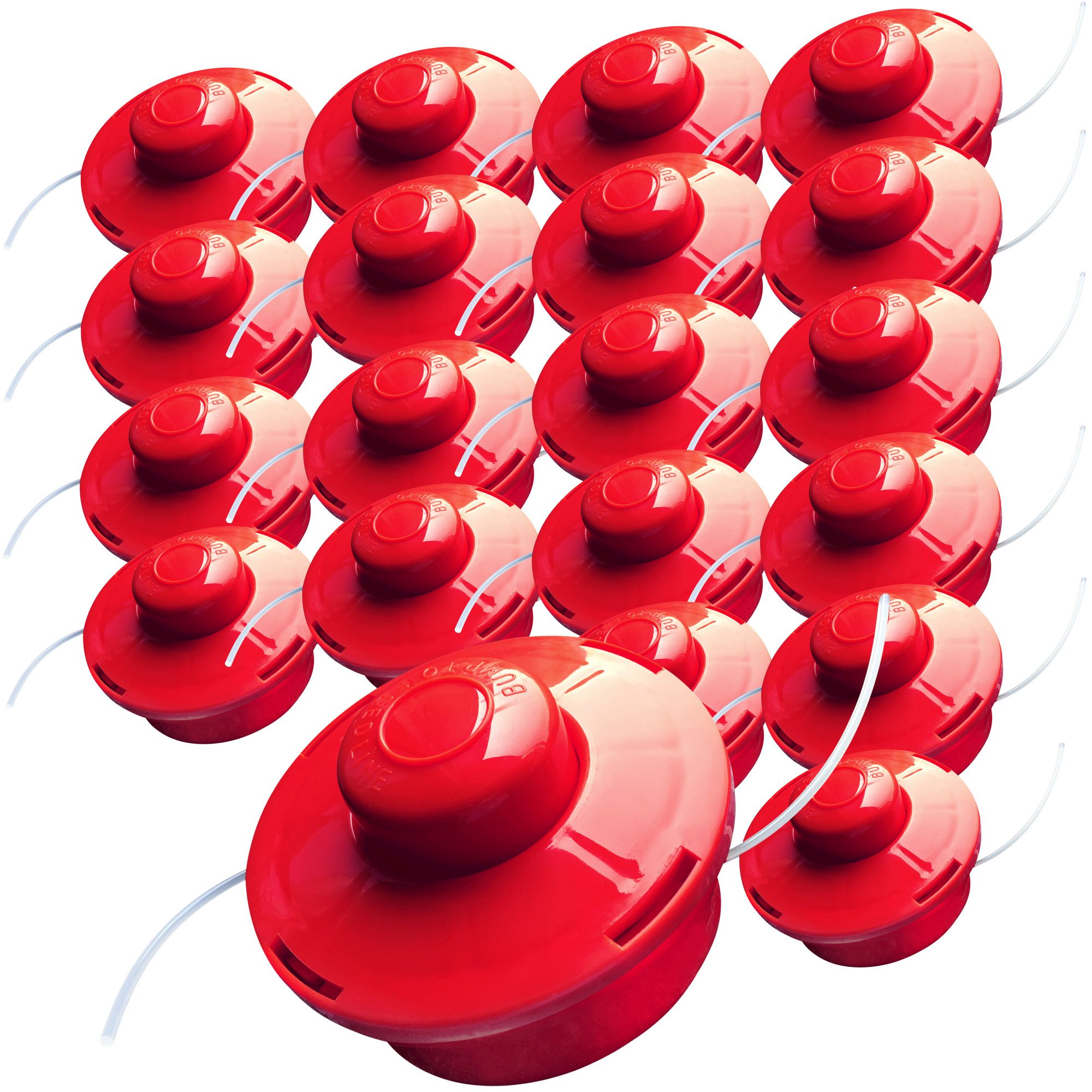 NEMAXX Fadenspule FS2 Tap & Go Fadenkopf (Trimmerkopf), (Trimmerkopf für Motorsense / Freischneider–Schnittkreis 380 mm–Rot), drehzahlfest bis 10.500 U/min, effizientes Trimmen, bruchsicher