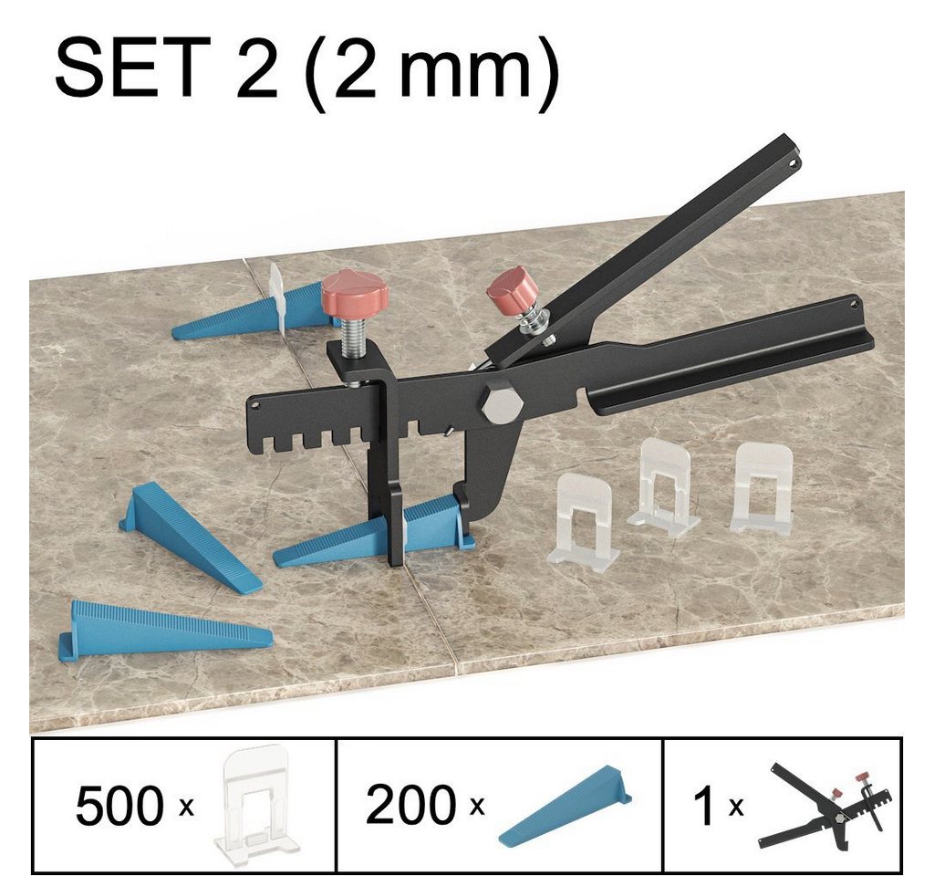 Thumbnail - TITAPS Nivelliersystem Fliesen Verlegehilfe Fliesen Plan System, Laschen Keile Zange