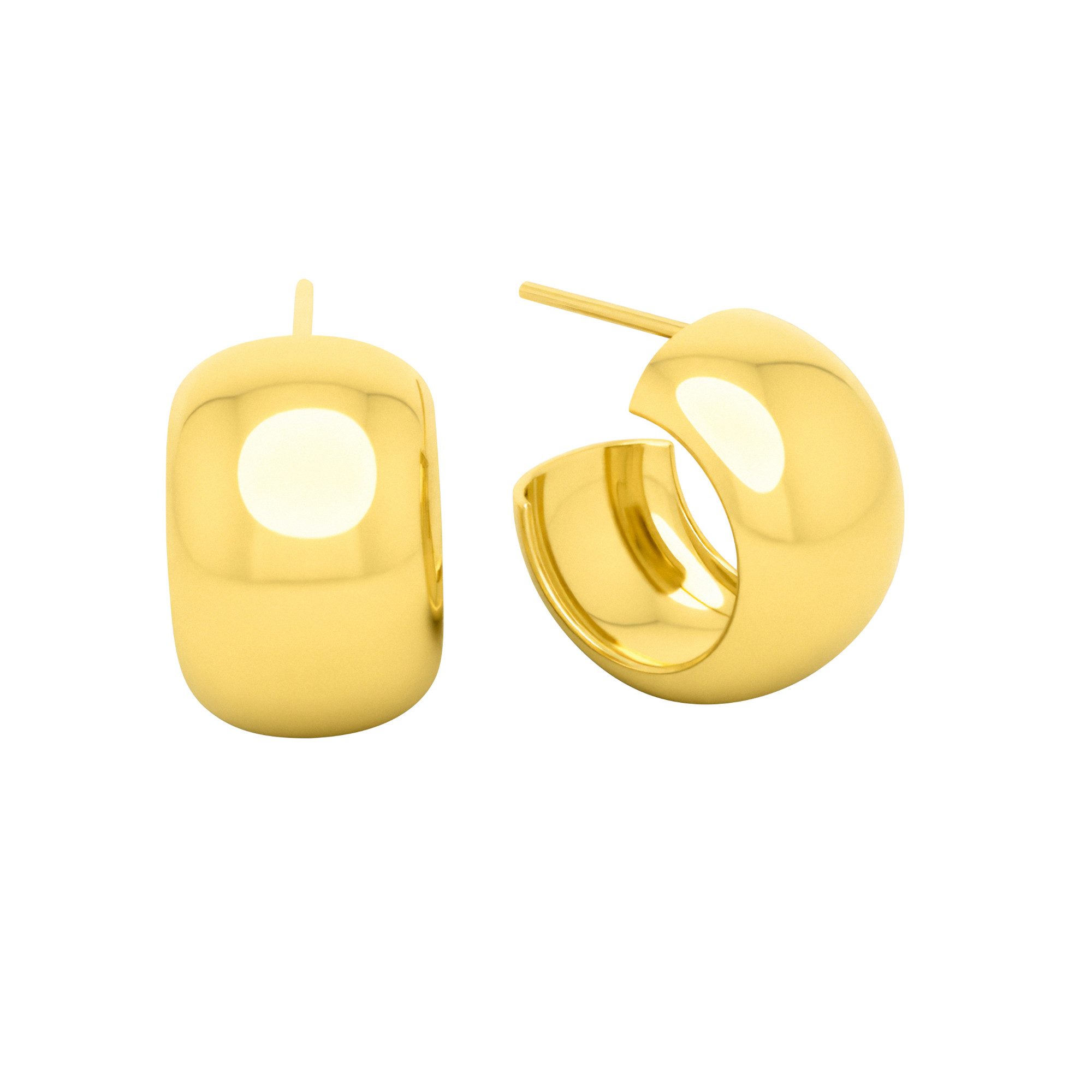 SCHOSCHON Paar Creolen Bauchige Halbcreolen 925 Silber vergoldet, Ohrschmuc günstig online kaufen