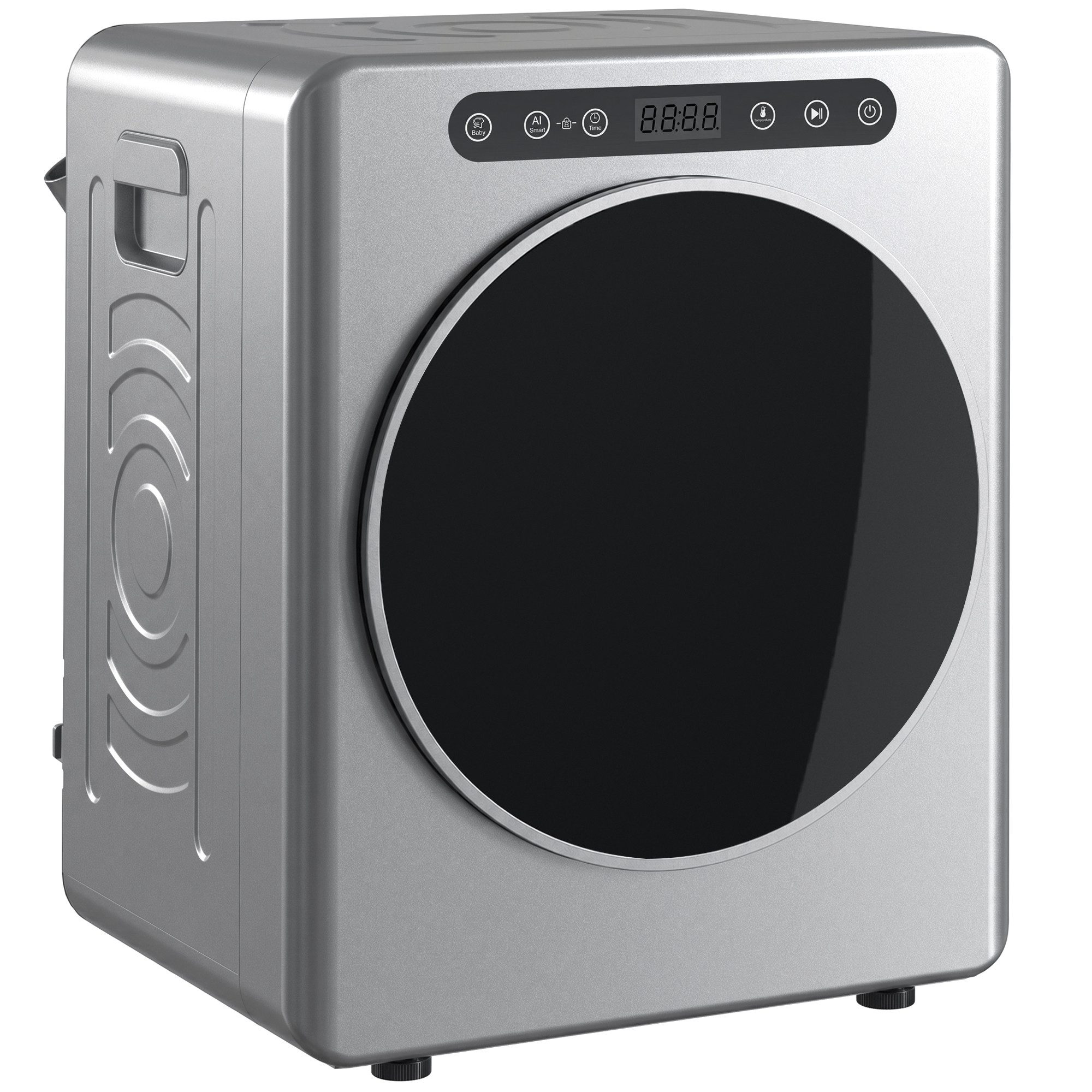 kowdom Heizkörper-Wäschetrockner Trockner mit Abluft 1000 W, 3 kg, 6 Modi, Timer, silber, Ablufttrockner, 1000 W, 3 kg, 6 Modi, Anti-Knitter