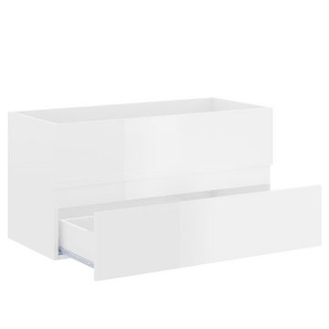 vidaXL Waschtisch Waschbeckenunterschrank Einbaubecken Hochglanz-Weiß Spanplatte 91 cm