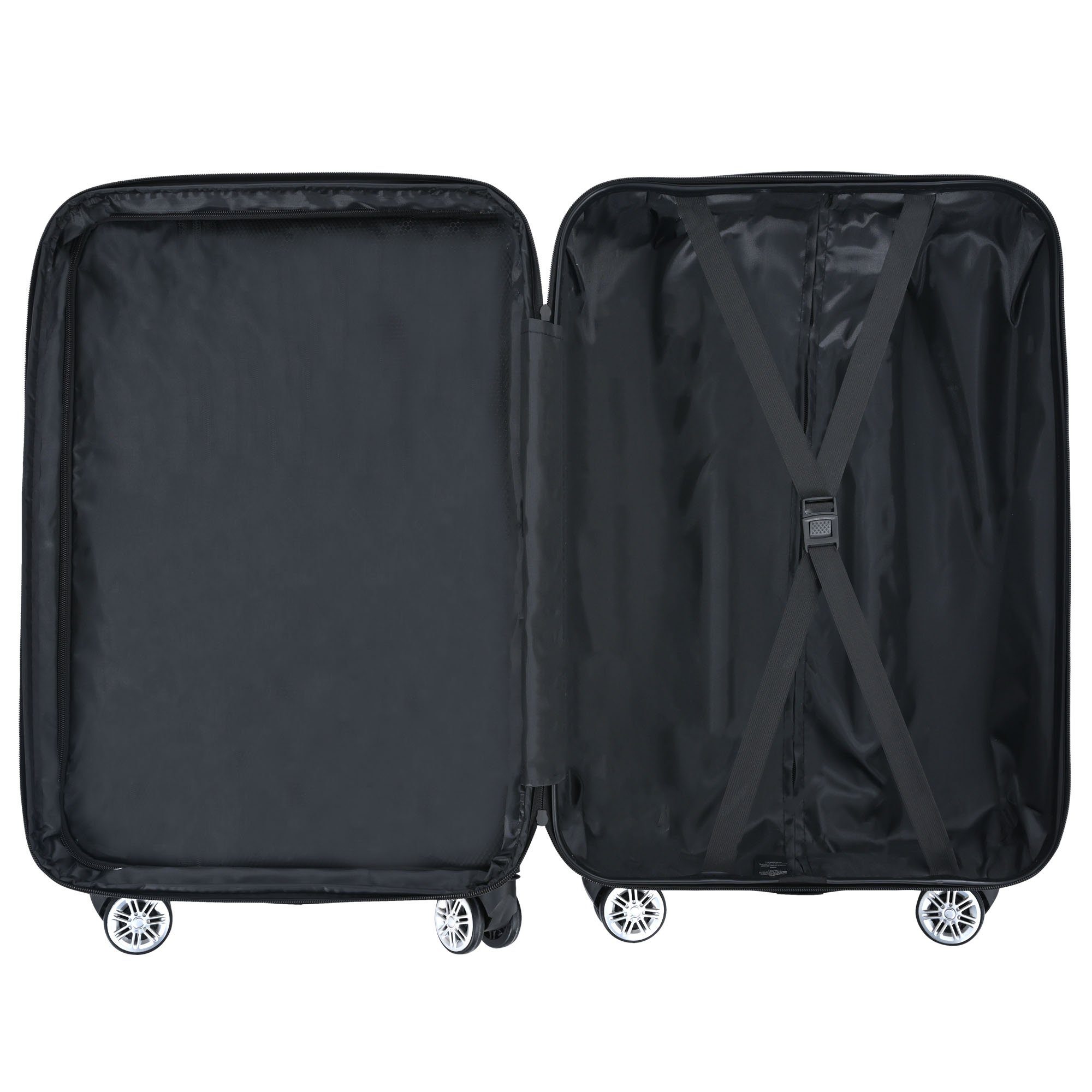 Schwarz Handgepäckkoffer für Universalrad Hartschalen-Handgepäck ABS-Material, Doppelrad, TSA-Schloss WISHDOR Mit mehr Sicherheit