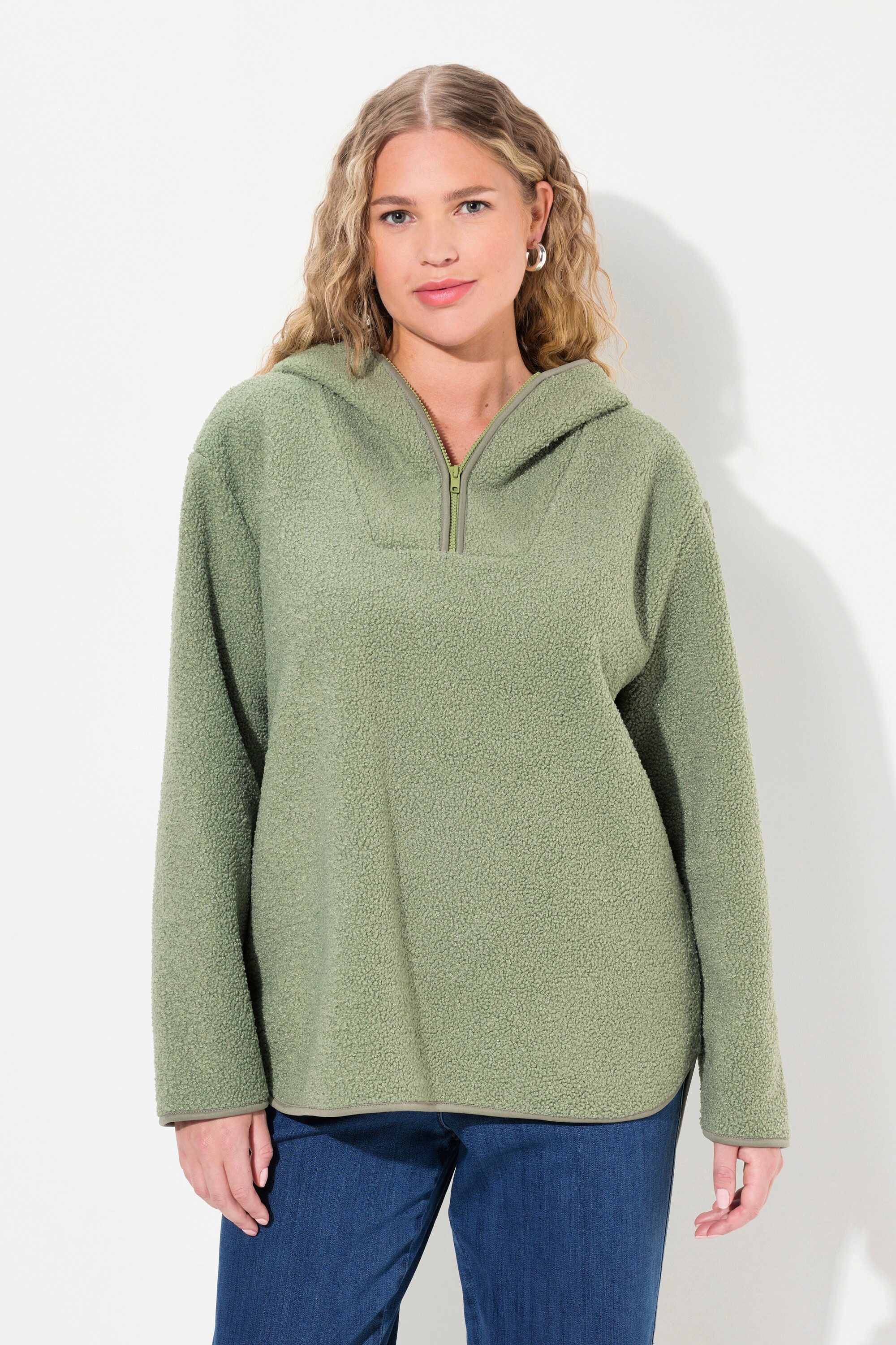 Hoodie Teddypullover Plüsch Kapuze Langarm