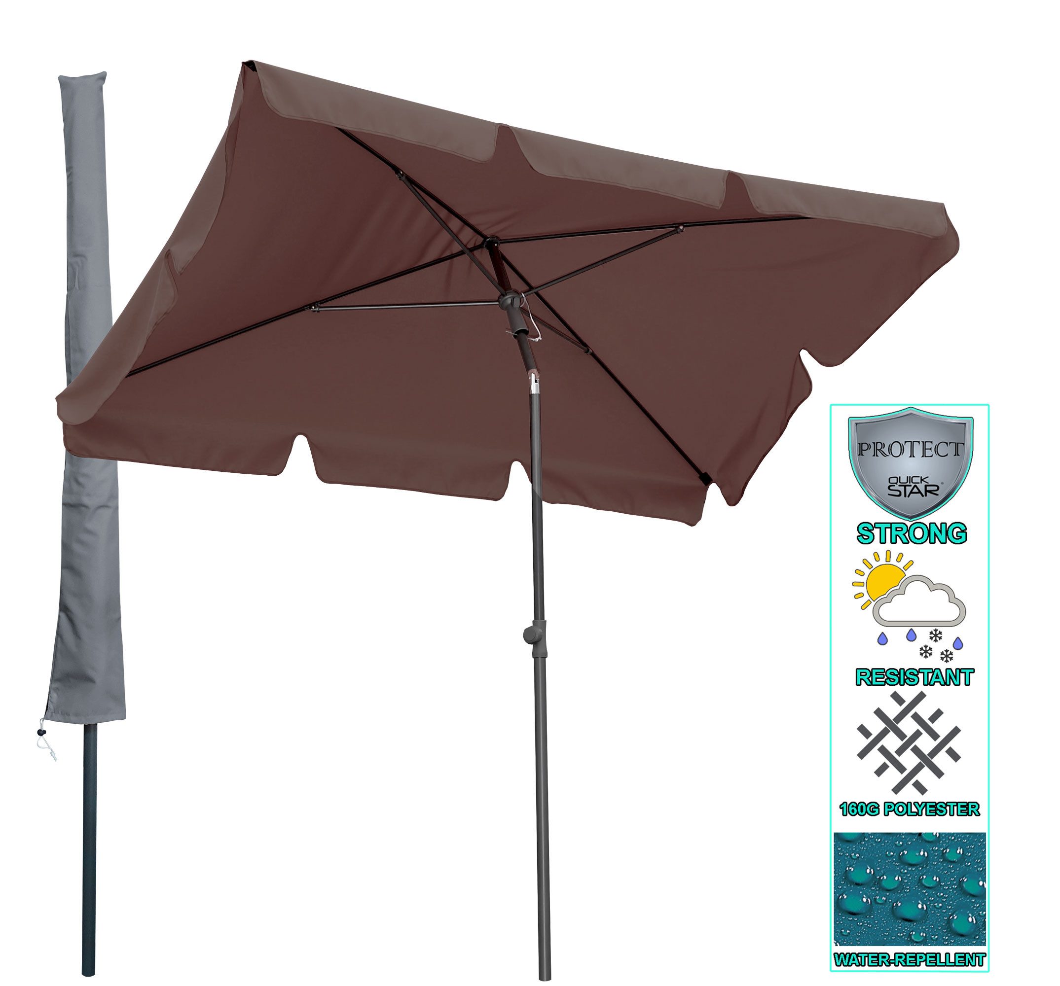 Quick Star Sonnenschirm Balkon Sonnenschirm 200x125cm günstig online kaufen
