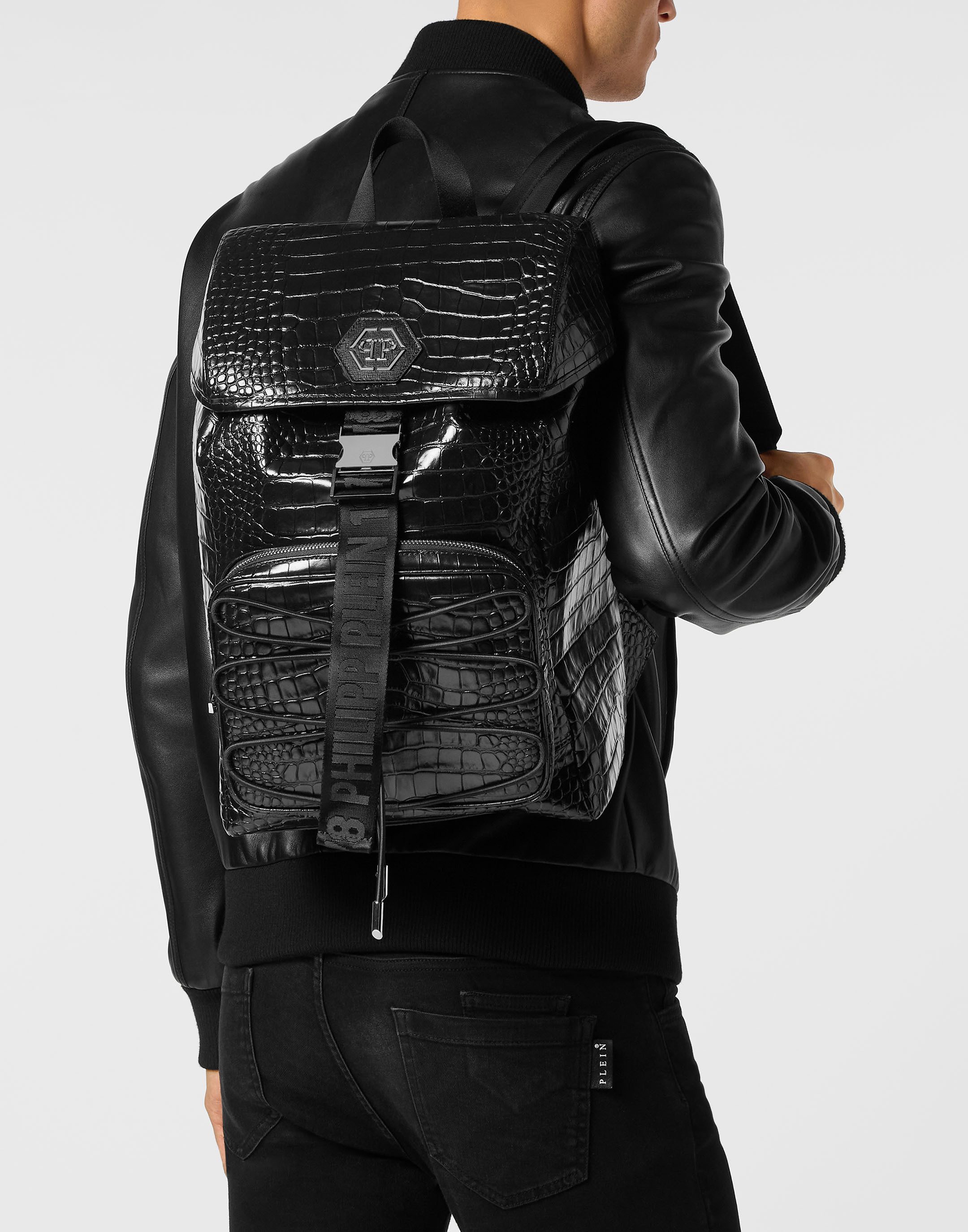 PHILIPP PLEIN Freizeitrucksack Monogram Crocco Print