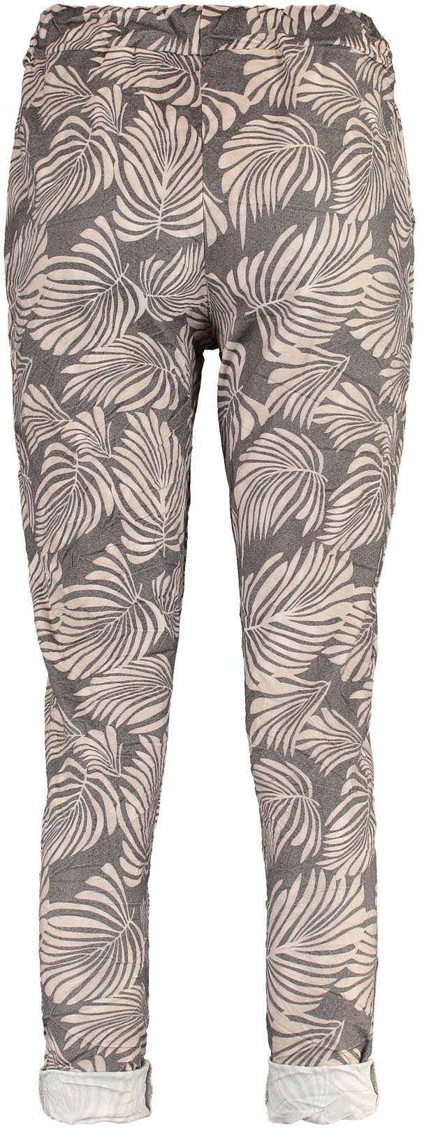 Jogger Le44ticia ZABAIONE mit schönem grey Pants Allover-Print (1-tlg)