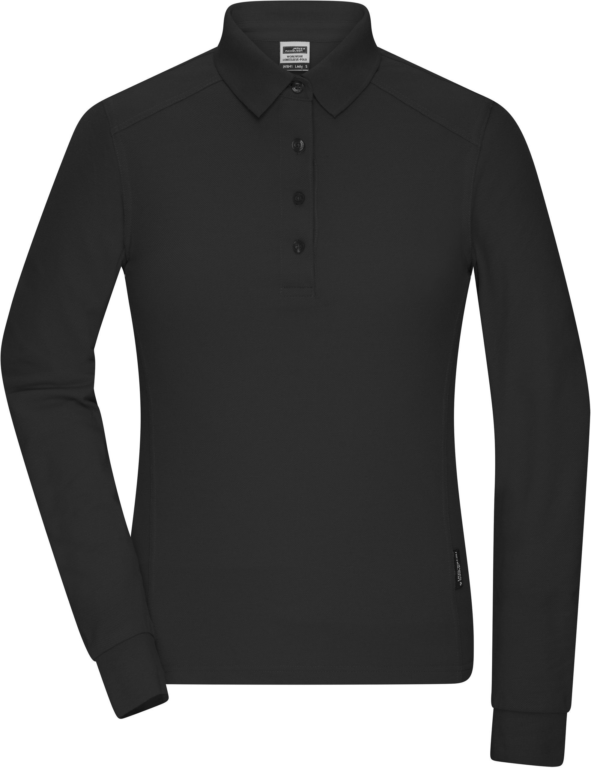 James & Nicholson Poloshirt Damen Workwear Polo langarm Black