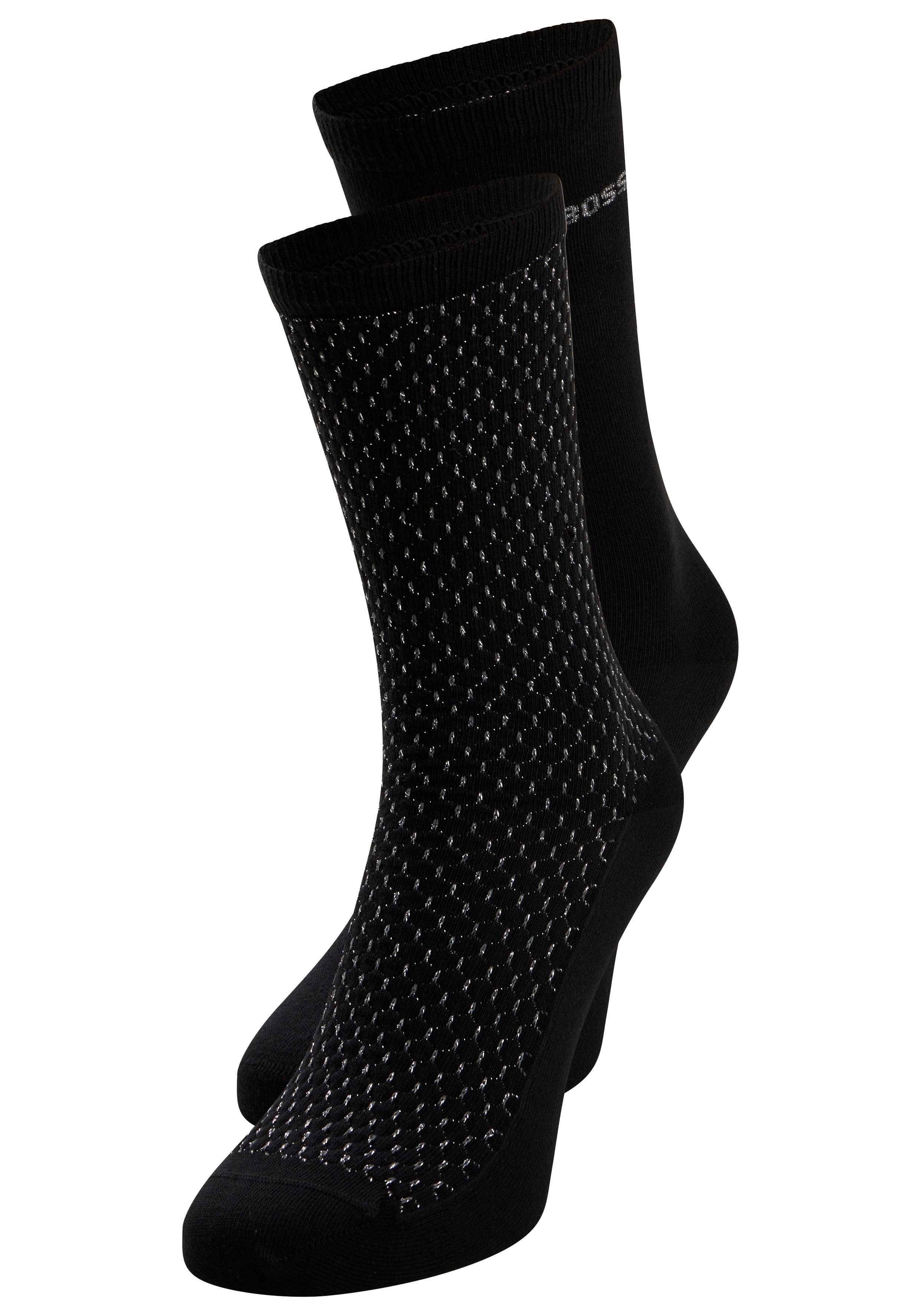BOSS Businesssocken 2P RS ShineDiam CC W (Packung, 2-Paar) mittelhoch