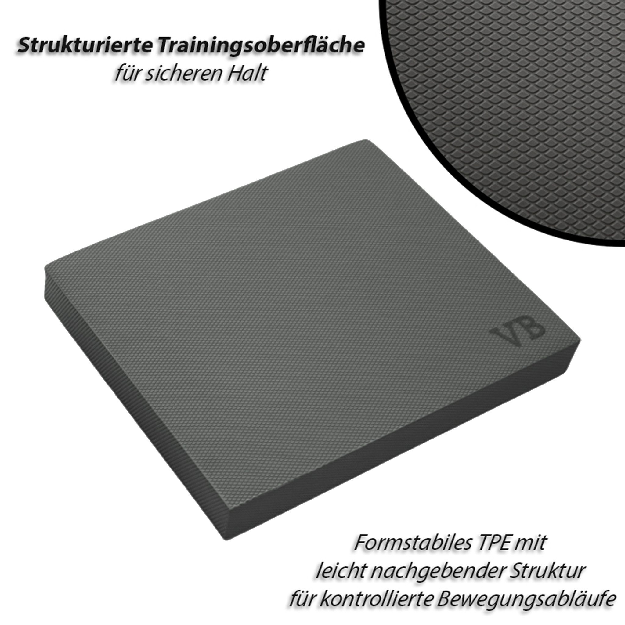 VonBueren Balance Pad ca.40x33x5cm grau TPE rutschfest für Stabilitätstraining, Yoga, rutschhemmende Oberfläche für kontrolliertes Training