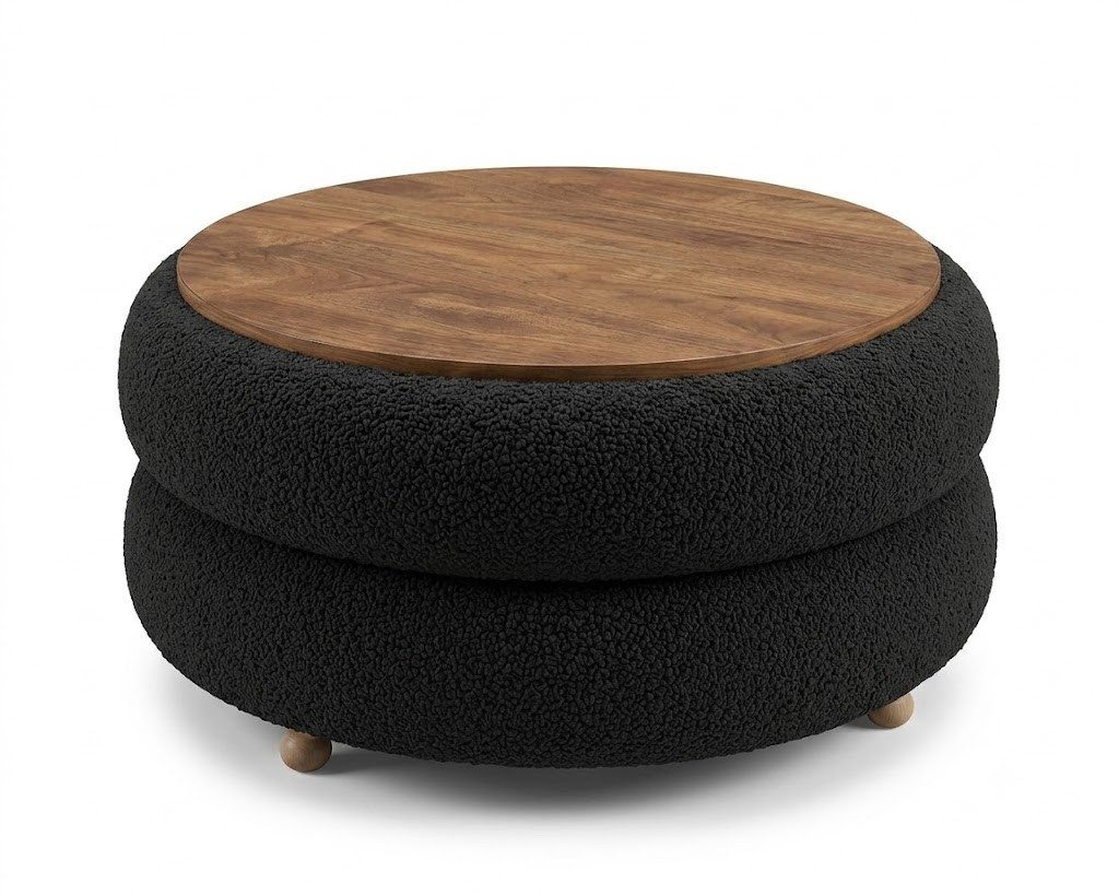 Skye Decor Couchtisch Snug Japandi (1-St), Teddy-Optik mit Buchenholzbeinen