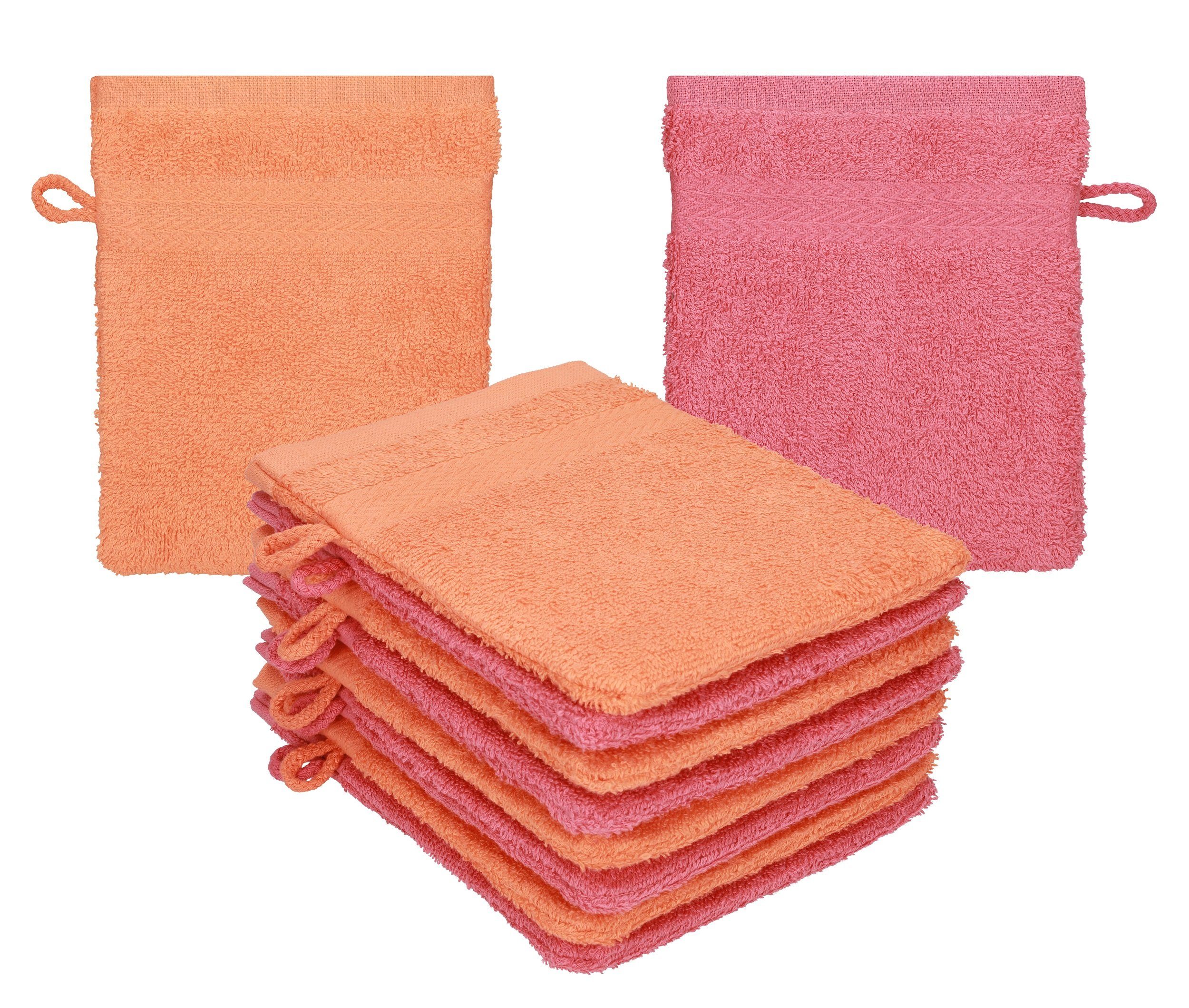 Betz Waschhandschuh 10 Stück Waschhandschuhe Premium Farbe blutorange - Himbeere, (10-St)