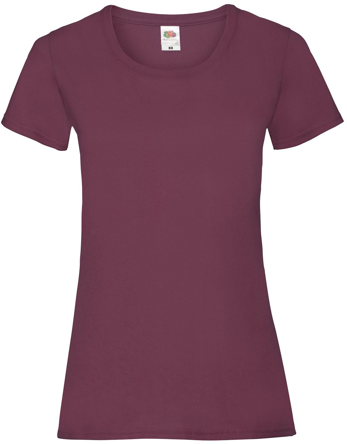 Fruit of the Loom Rundhalsshirt Fruit of the Loom Valueweight T Lady-Fit burgund