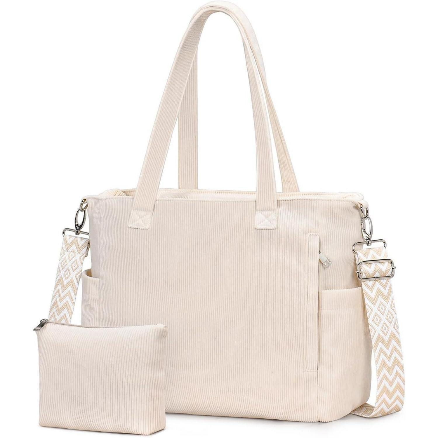 Shopper Cord Tote Bag Damen Umhängetasche Schultertasche Crossbody Handtasche