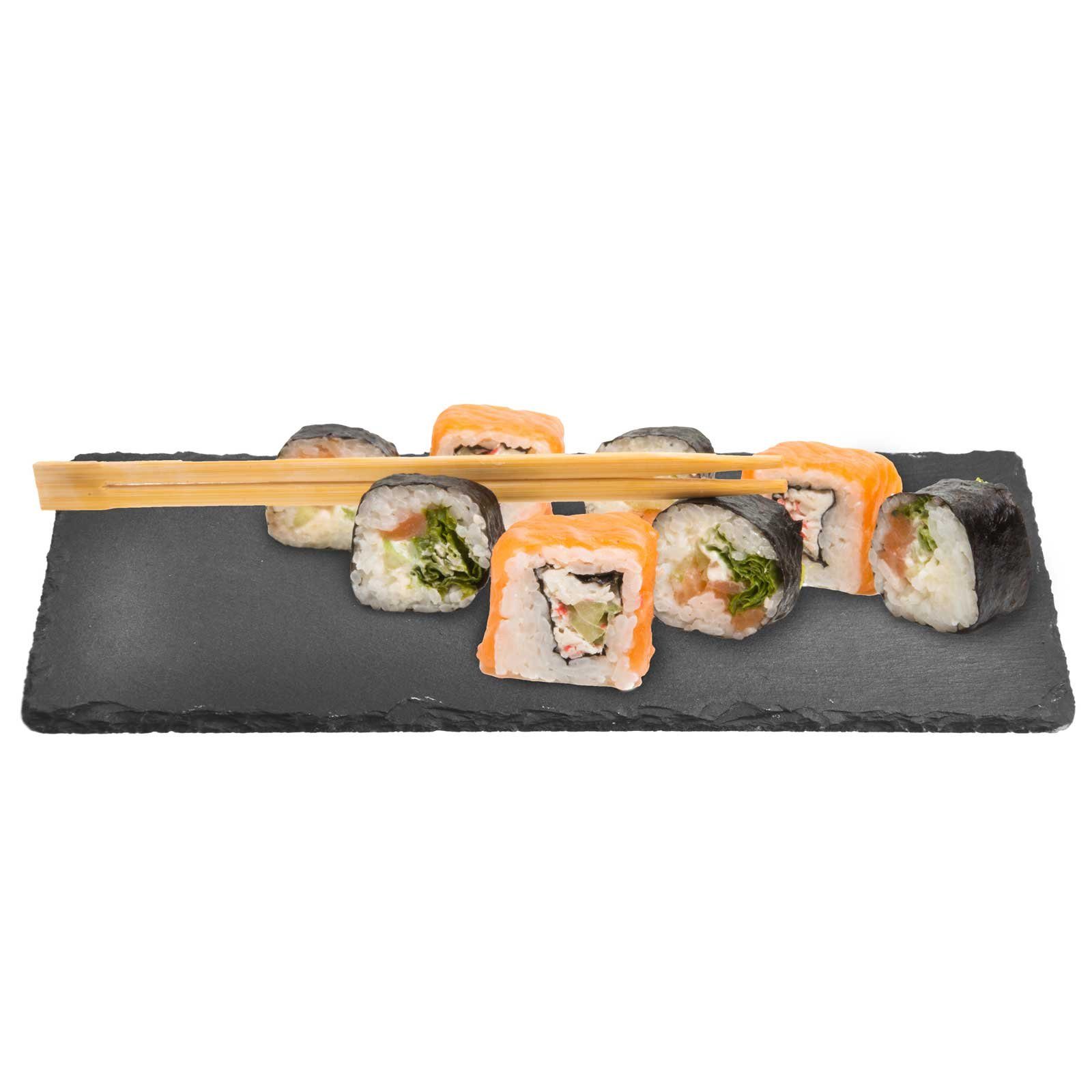 Sendez Servierplatte 2 x Schieferplatte 35x15cm Käseplatten Untersetzer Käseplatte, Schiefer, (2-tlg)