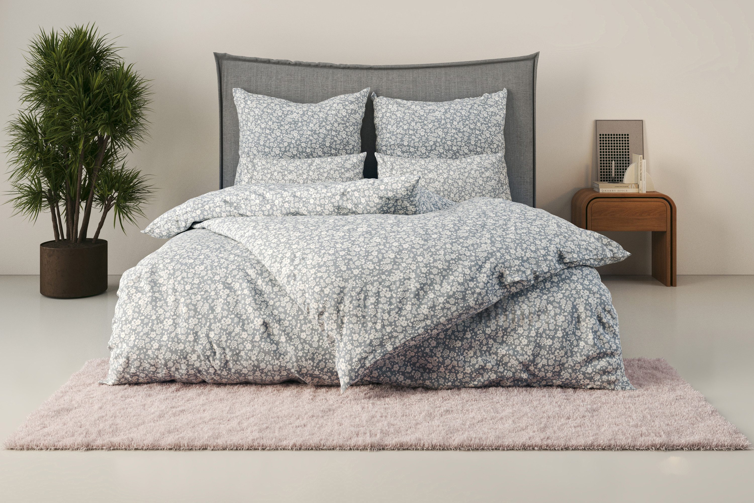 my home Bettwäsche Mariby, Renforcé, 2 teilig, mit feinem Blümchen Design, günstig online kaufen