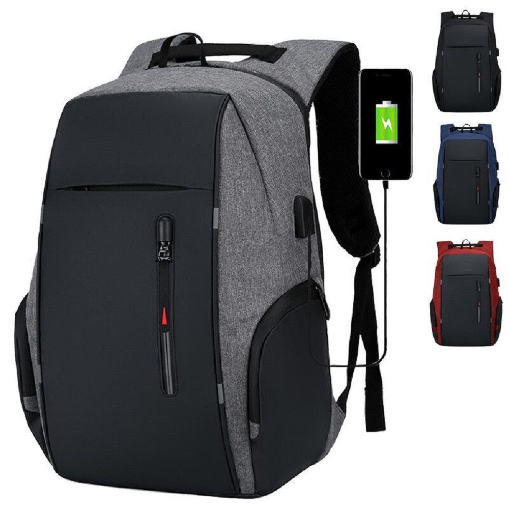 AURIVION Notebook-Rucksack Laptoprucksack für 15,6 & 17,3 Zoll, Schule & Reisen (Set, 1-tlg., Reiserucksack mit großem Stauraum für Laptop & Zubehör), Rucksack mit Laptopfach für Alltag, Business & Freizeit