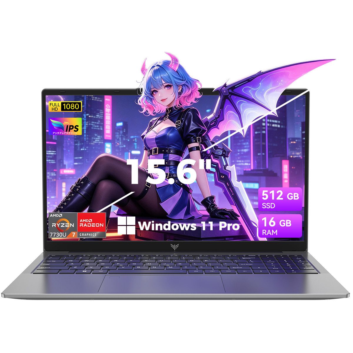 ACEMAGIC 15,6 Zoll Business Laptop AMD Ryzen 7, 16GB RAM, 512GB SSD, Win 11 Pro Notebook (39,6 cm/15.6 Zoll, AMD AMD Ryzen™ 7 7730U AMD Ryzen 7 7730U, AMD Radeon Graphics, 16 GB, 512 GB SSD, FHD + IPS Display, WiFi 6, 180° Klappbar, Kamera-Shutter, dt. Tastatur)