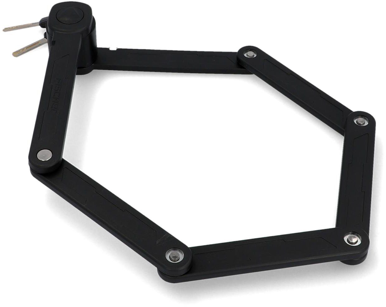 FISCHER Fahrrad Faltschloss FISCHER Faltschloss inkl. Halterung (Packung, 4-tlg., mit Halterung)