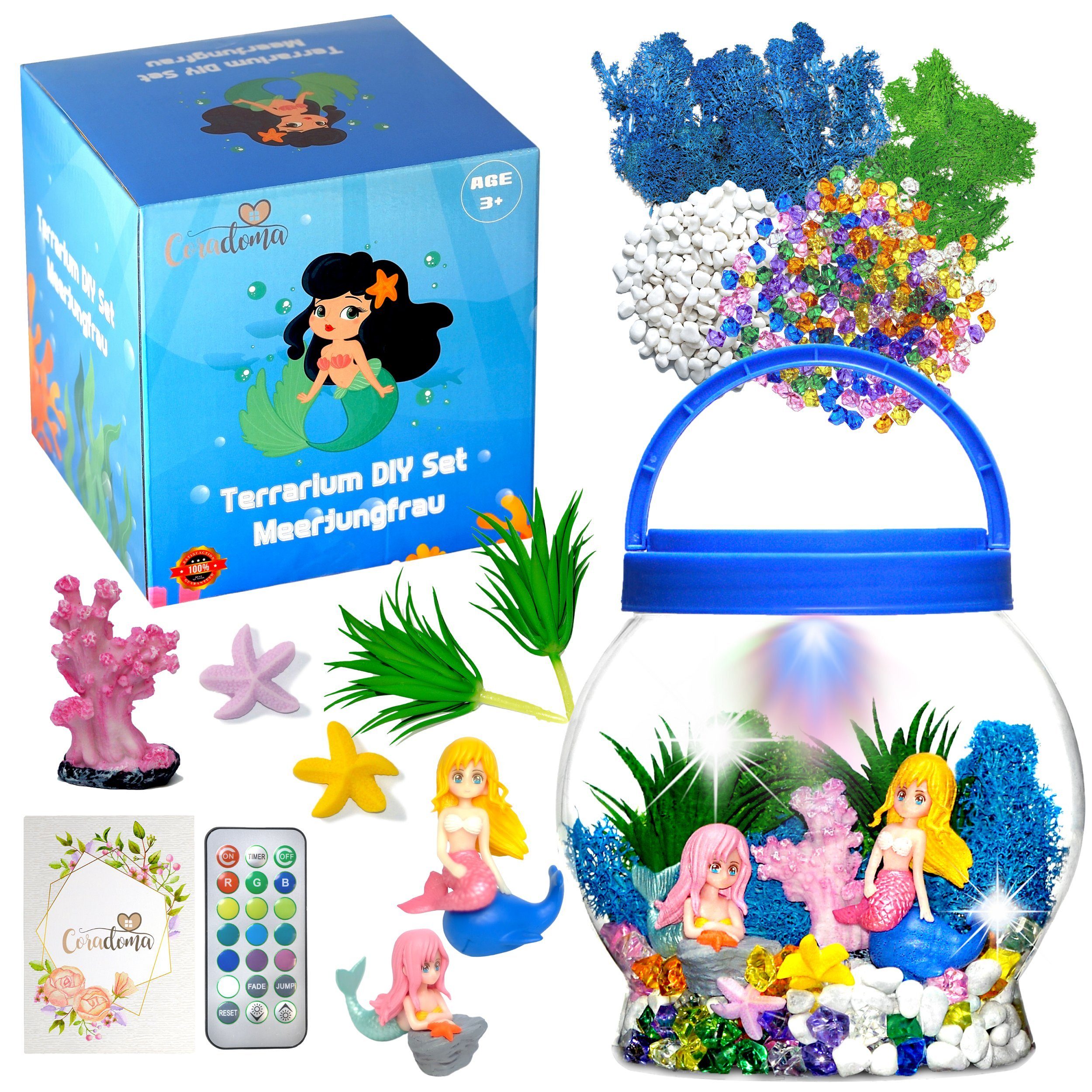 Coradoma Kreativset Terrarium Kit für Kinder DIY Bastelset mit Nachtlicht L günstig online kaufen