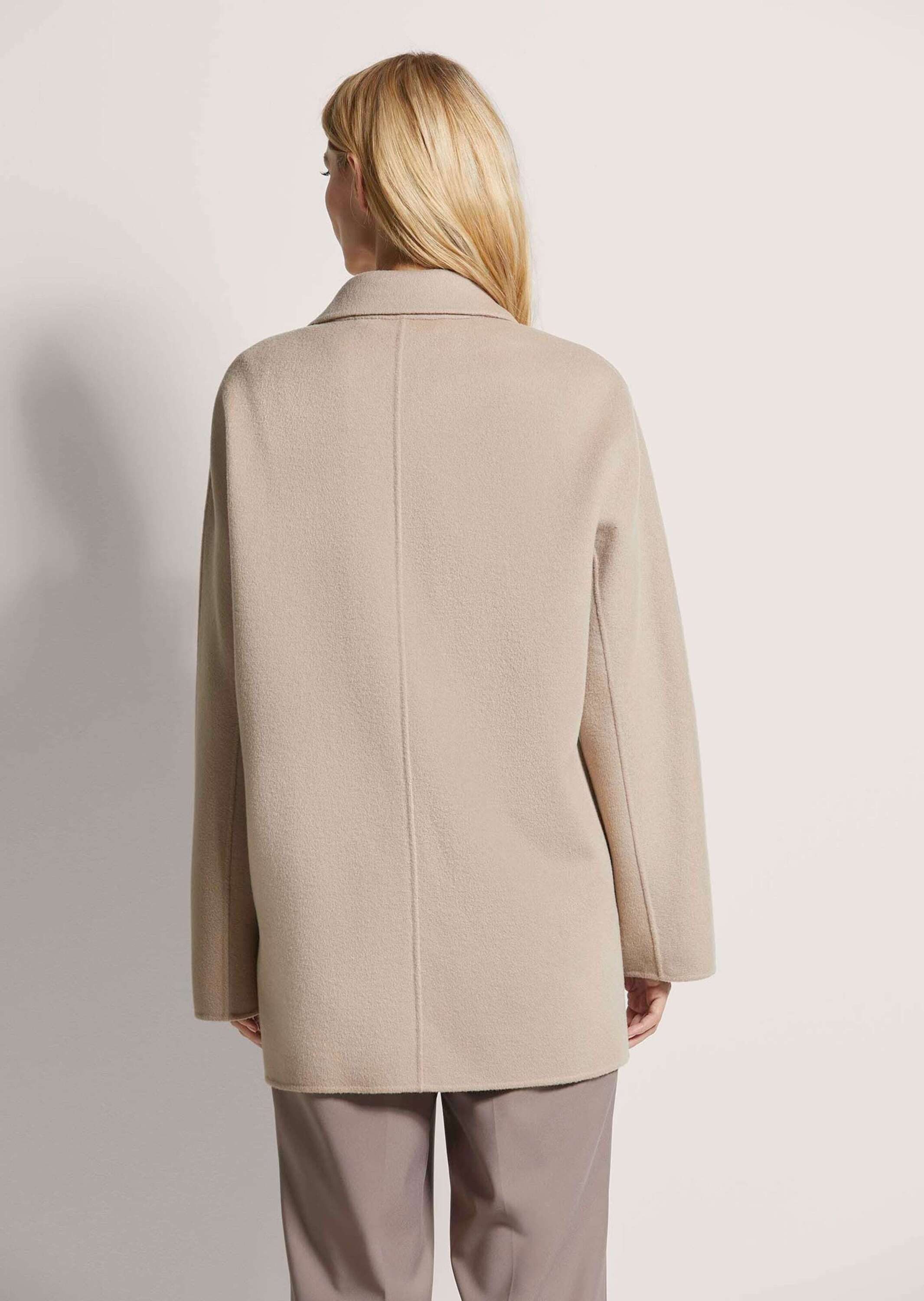 MADELEINE Kurzmantel Eleganter Wollmantel mit Reverskragen Modischer Zweireiher mit aufgesetzten Taschen, Ziernähten und Langarm