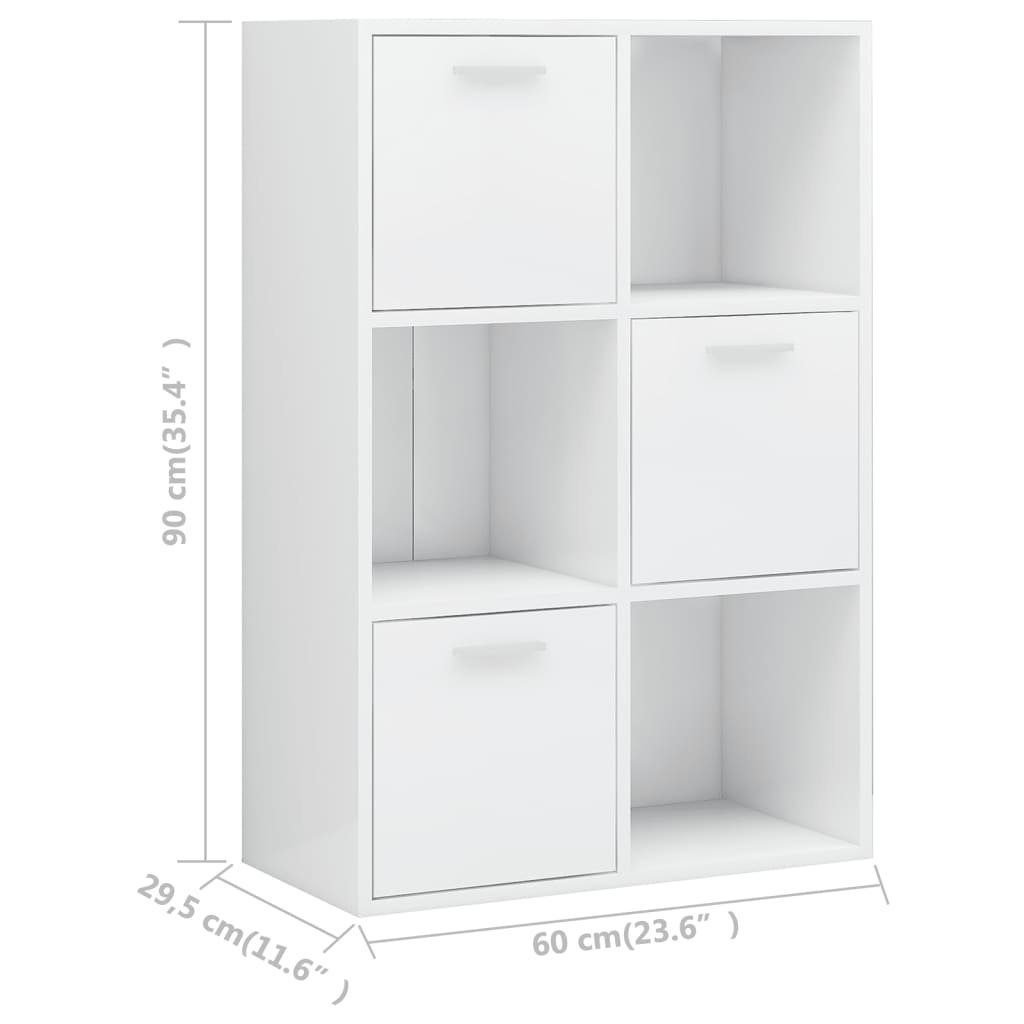 cm Lagerschrank Hochglanz-Weiß 60x29,5x90 Holzwerkstoff, 1-tlg. vidaXL Bücherregal