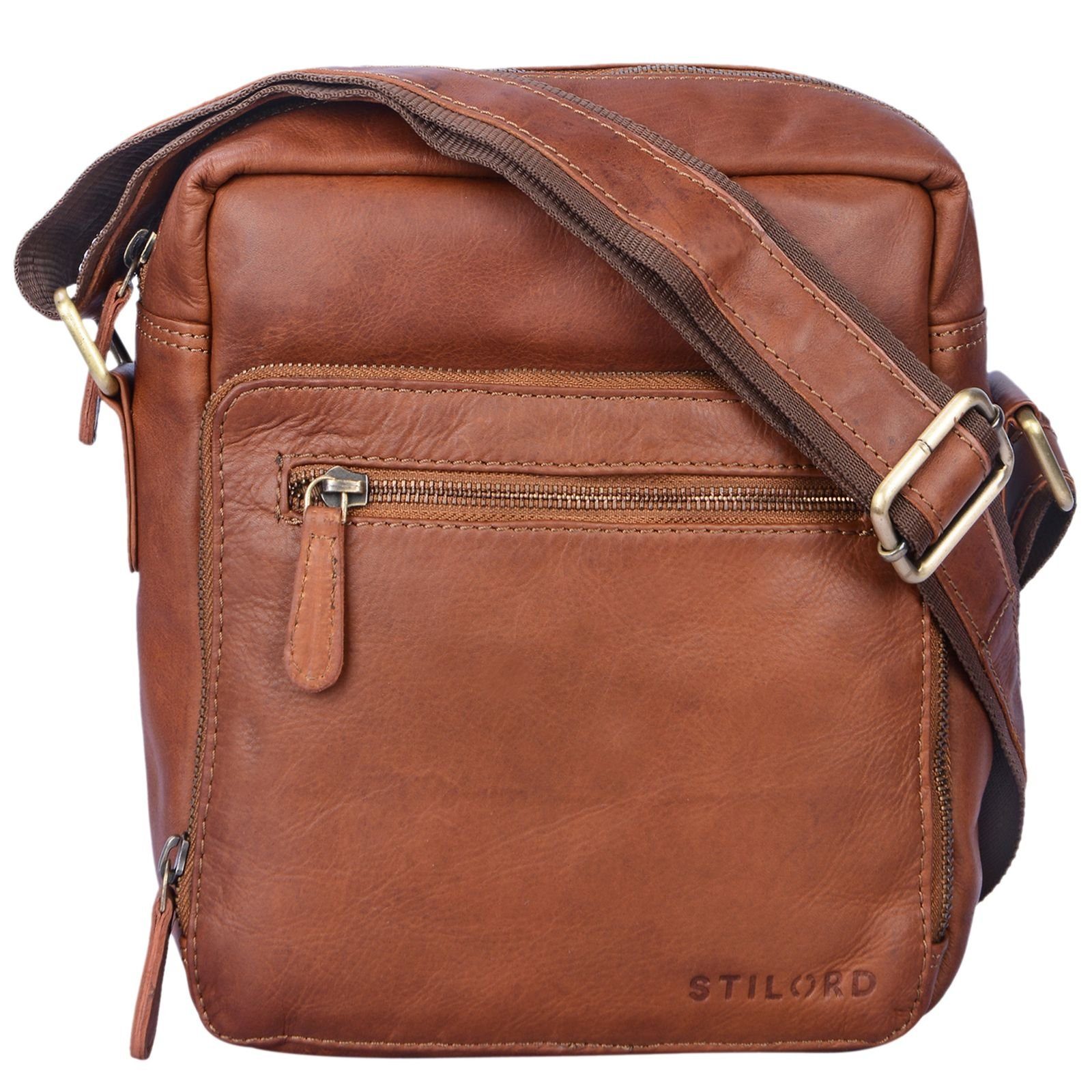 - Messenger STILORD braun Umhängetasche cognac Bag "Nathan" Herren