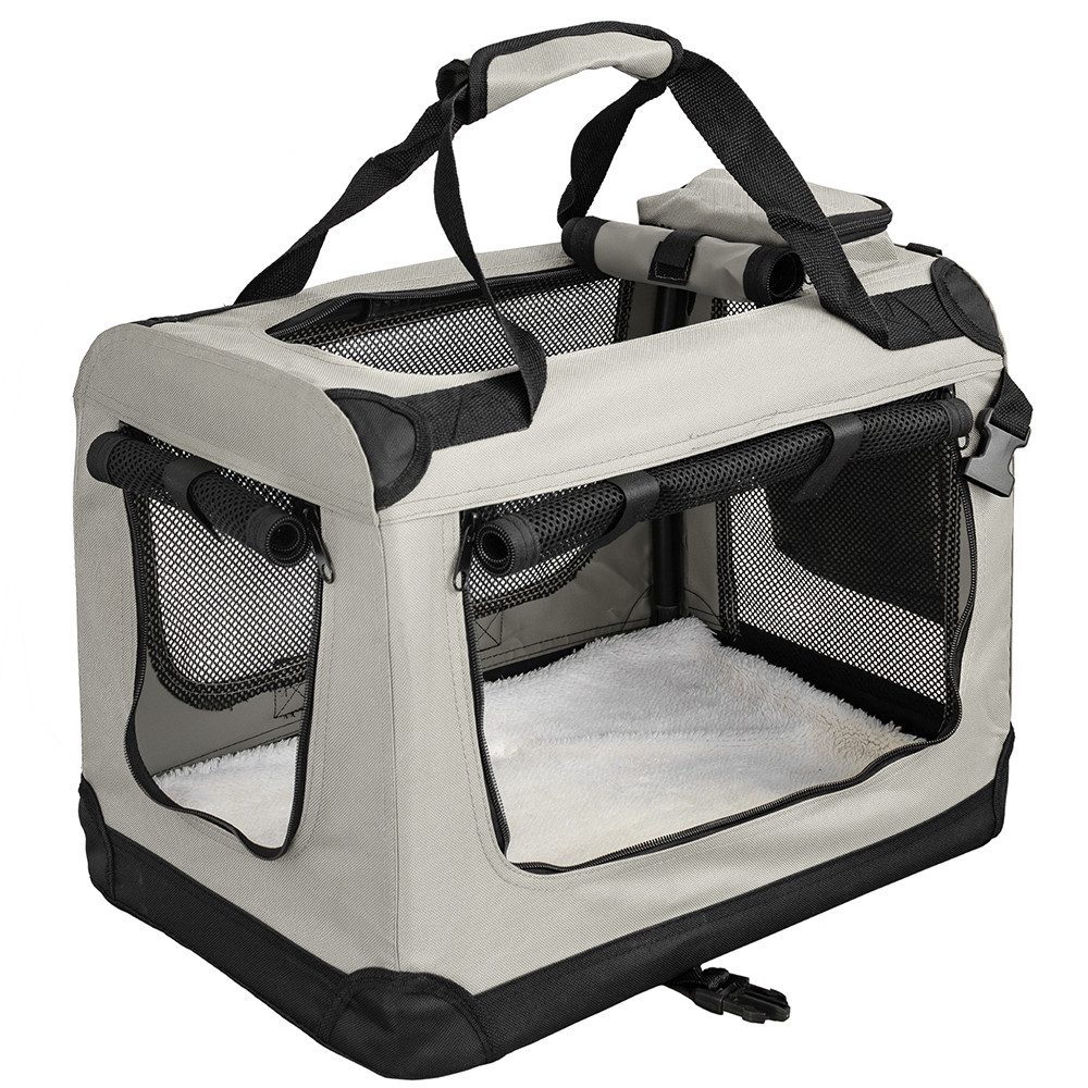 Petigi Tiertransporttasche Transportbox Faltbar Box Hund Transporttasche Katze Cream S-XXXXL