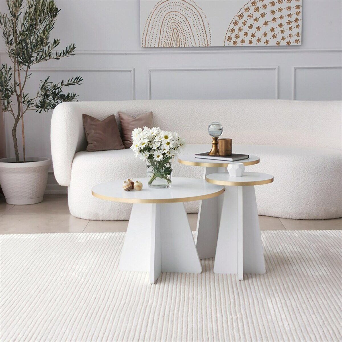 en.casa Couchtisch (3-St., 3-teiliges Satztisch-Set), 3er-Set Satztische 91332096