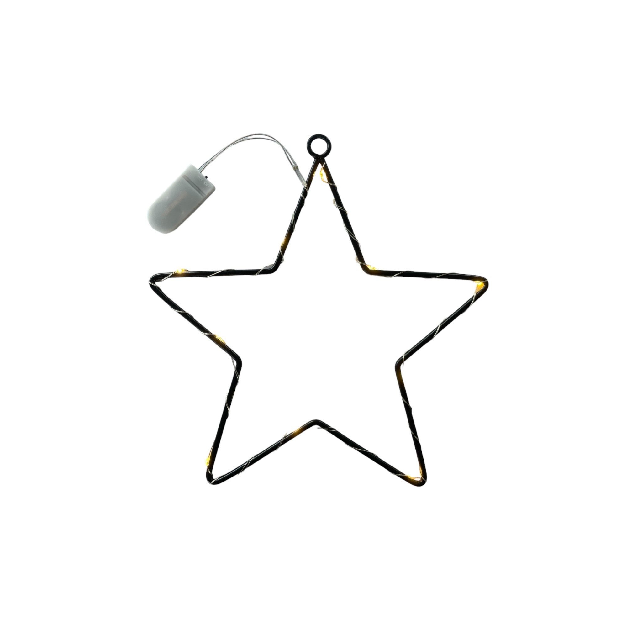 Dragimex Dekoobjekt LED-STERN, Metallstern, Weihnachtsdeko SCHWARZ Ø 25cm