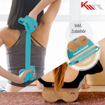 KM - Fit Yogamatte Gymnastikmatte Fitnessmatte Pilates Sportmatte Bodenmatte mit Tasche (Set), extra dick, rutschfest, nachhaltig