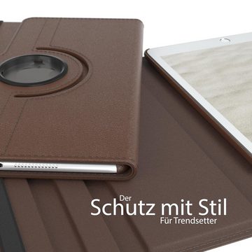 EAZY CASE Tablet-Hülle Rotation Case für Apple iPad 7./8./9. Gen. 10,2 Zoll, Schutztasche Tablet Case 360 Rotation Bookcover zum Aufstellen Braun