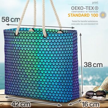 VOID Strandtasche (1-tlg), Fischschuppen Beach Bag Fische Schlangen Schuppen Grafik Natur Design schimmern