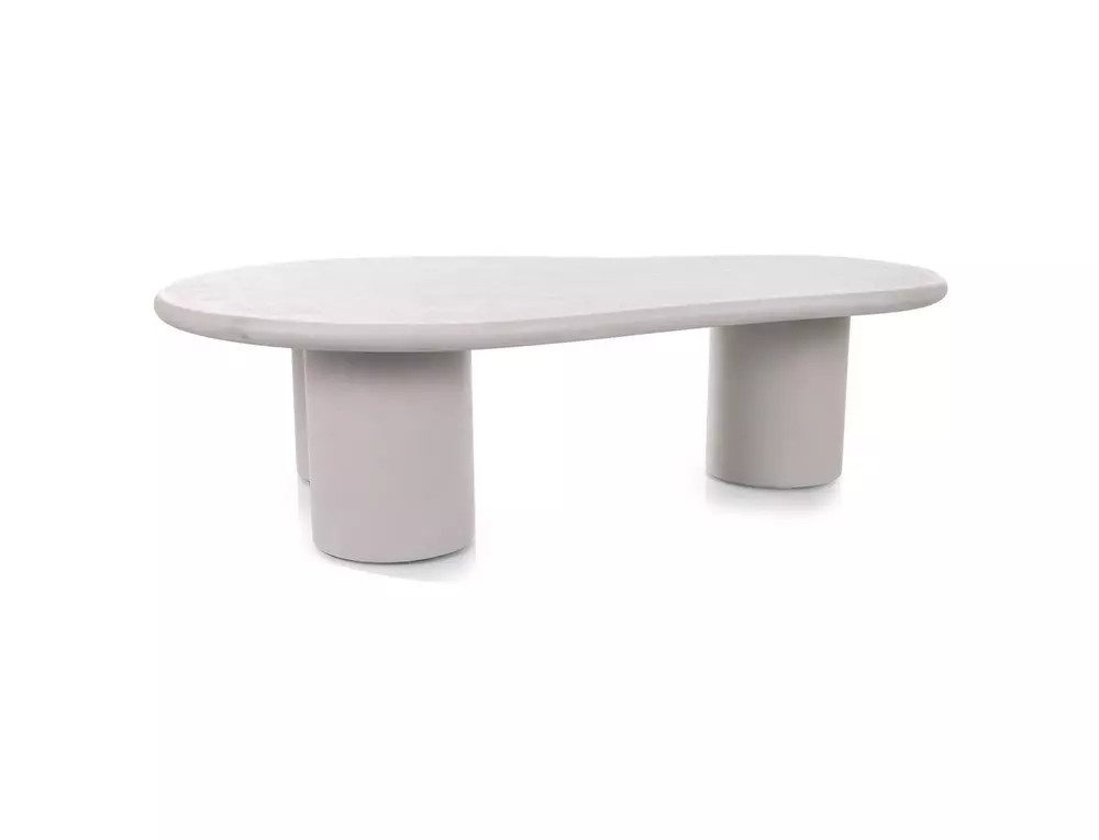 yourhouse24 Couchtisch Design MONTE 130x80cm, Mikrozement Grau, Organische Form (1 Tisch), Breite 130 cm