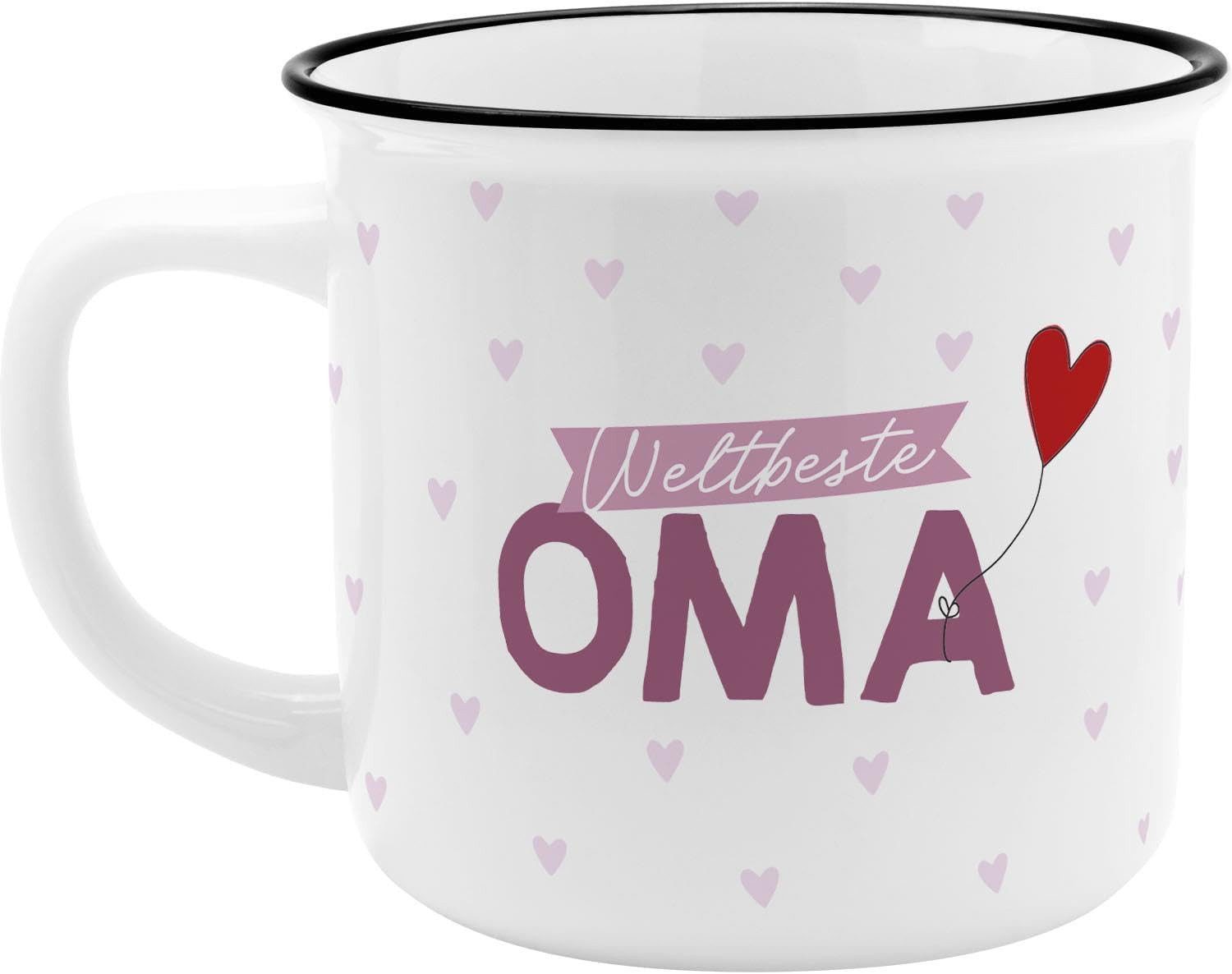 Sheepworld Tasse XL Tasse Tee- Kaffeetasse Kaffeebecher 55cl Geschenk Sheepworld OMA, Porzellan