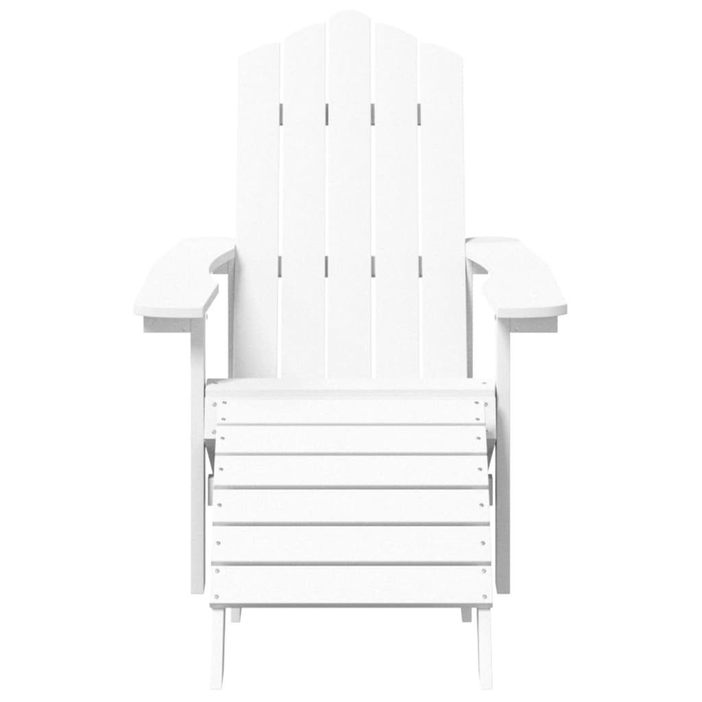 vidaXL Gartenstuhl HDPE mit Hocker Weiß Adirondack-Gartenstühle Tisch