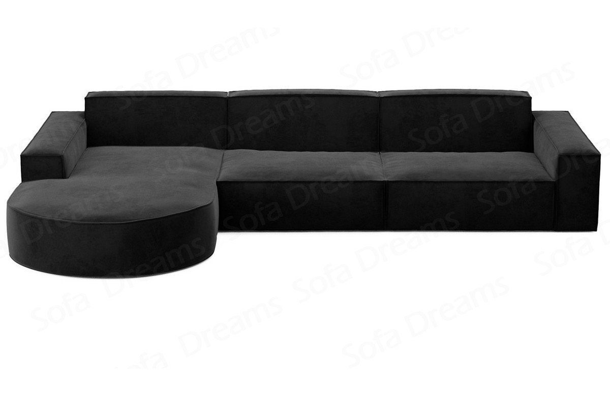 Dreams Stoffsofa Sofa Eck Polstersofa Alegranza Design L Ecksofa Polster Sofa Couch kurz Schwarz-Mo95