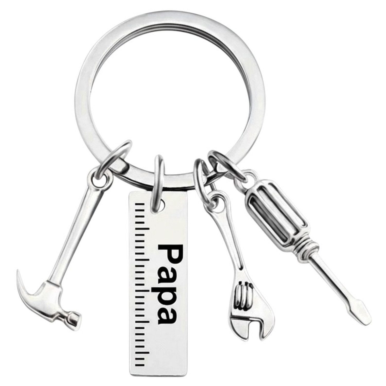 Schlüsselanhänger Werkzeug Papa silber 6 cm Deko Schlüsselbund