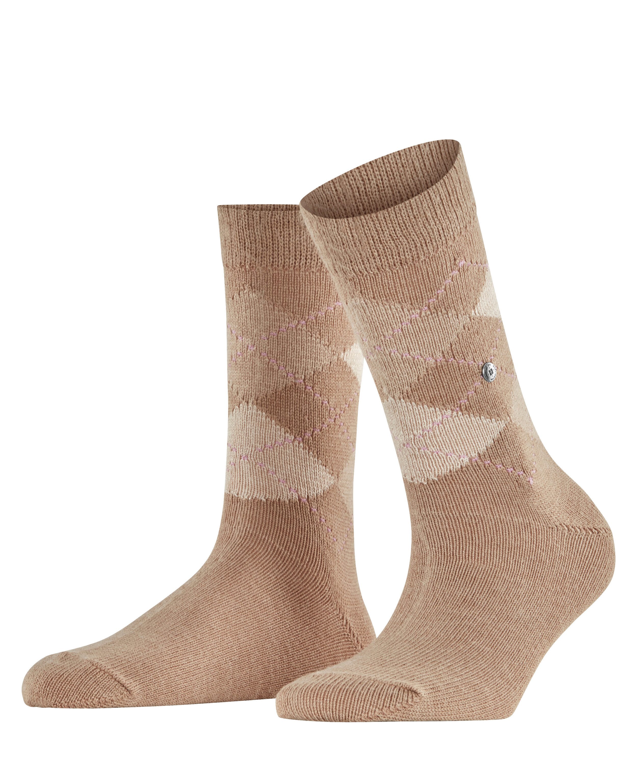 Burlington Socken Whitby Einheitsgröße 36-41, Argyle-Muster, weiche Haptik