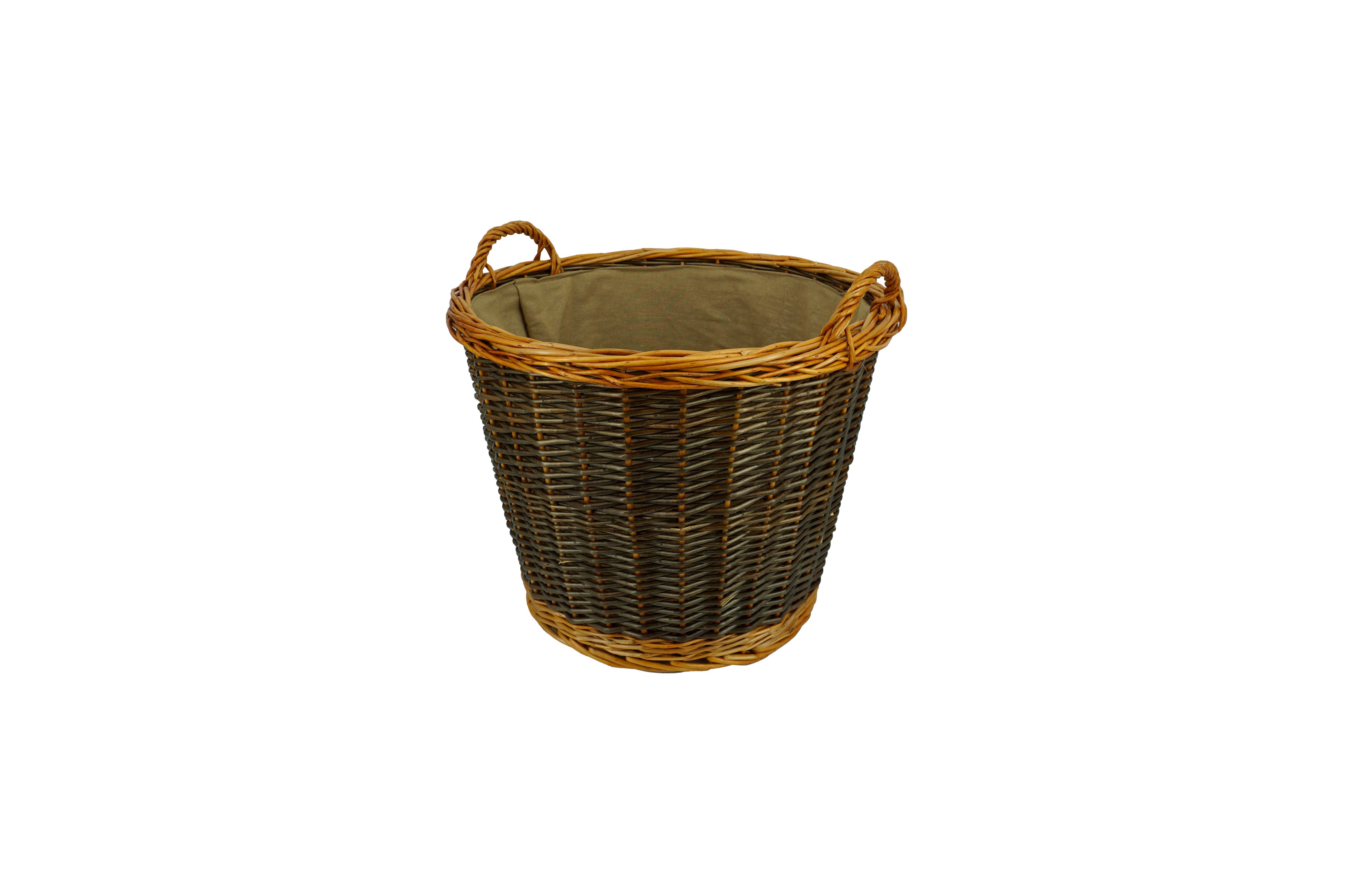 Valo Kaminholzkorb Valo Weidenkorb rund mit Juteeinlage D x H 50 x 41 cm, für Kaminholz