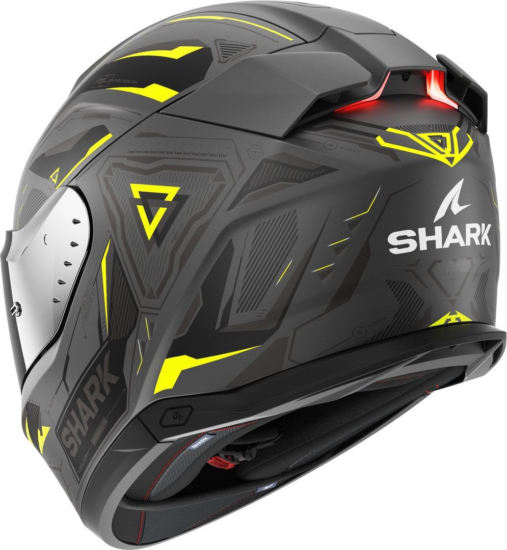 Shark Motorradhelm Skwal i3 Linik Helm, integriertes Sonnenvisier,geeignet für Brillenträger,Pinlockschei