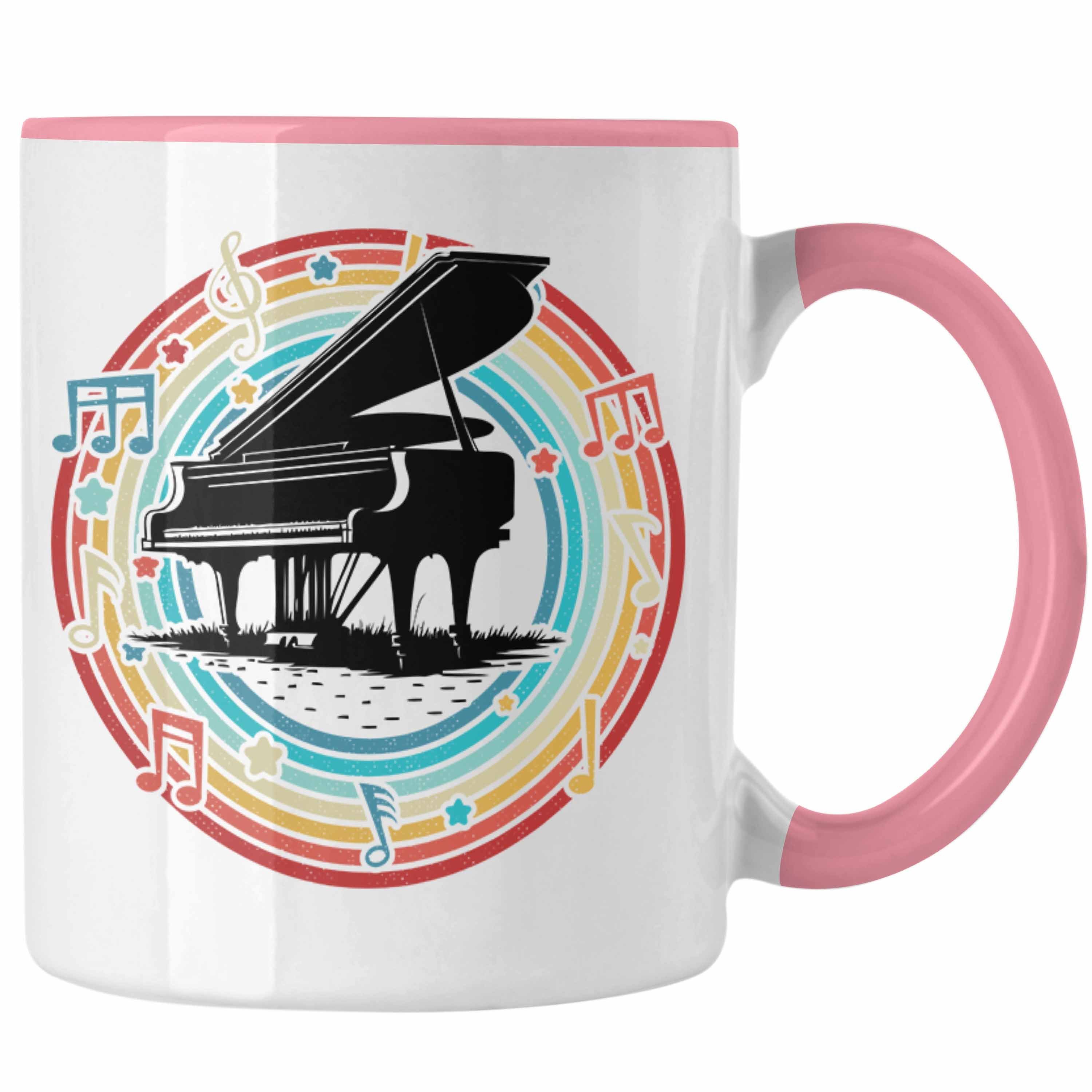 Tasse Tasse Geschenkidee Kaffee-Becher Trendation Flügel Piano-Spieler Geschenk Rosa Klavier