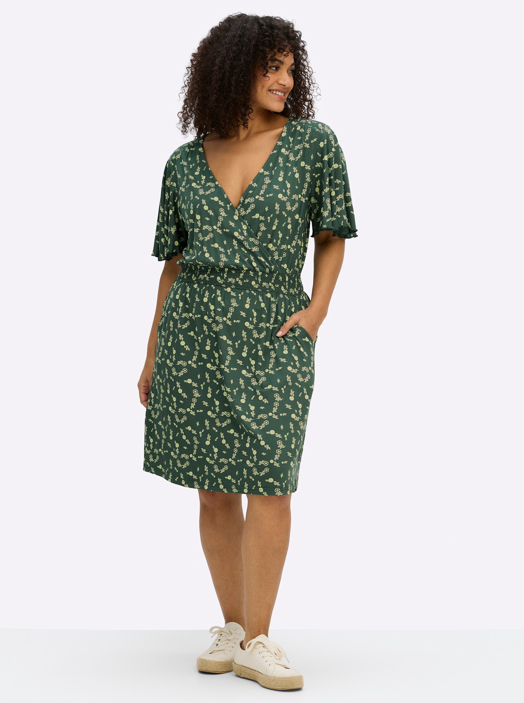 Sheego Jerseykleid Jersey-Kleid Kurzarm