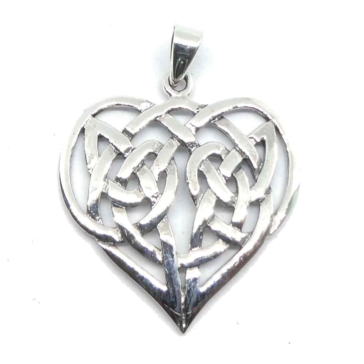 NKlaus Kettenanhänger Kettenanhänger Keltisches Herz 3cm Silber 925 Amu, 925 Sterling Silber Silberschmuck für Damen