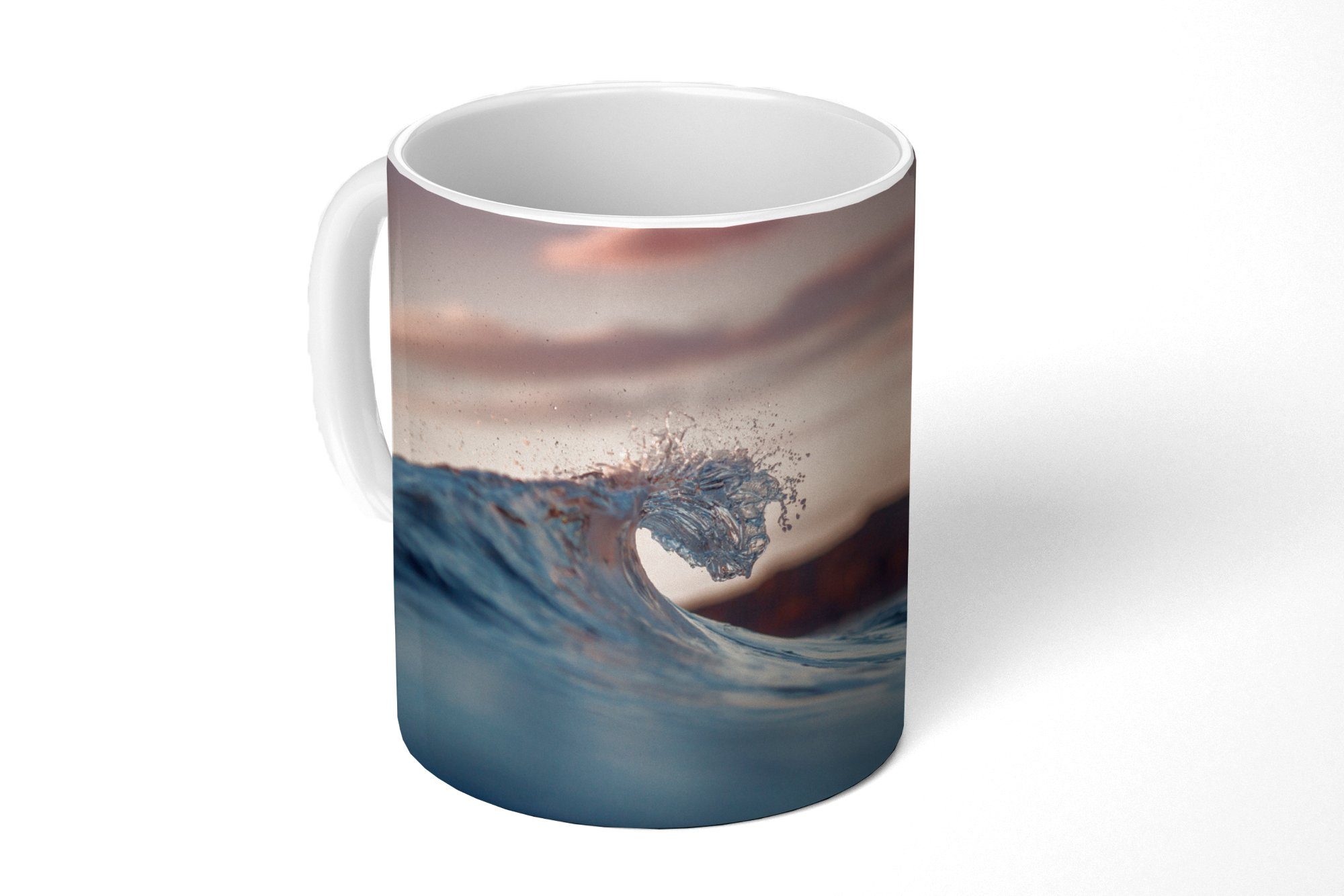 MuchoWow Tasse Ruhige Wellen bei Sonnenuntergang, Keramik, Kaffeetassen, Teetasse, Becher, Teetasse, Geschenk